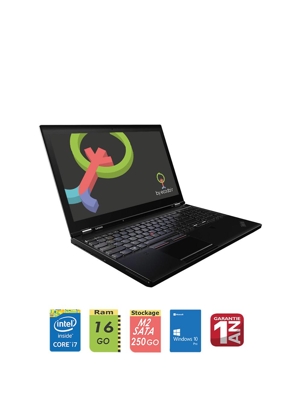 Lenovo ThinkPad P50 Core i7-6820HQ, 16 Go RAM, SSD 256 Go Win10 QUADRO M2000 Très bon état - Vue 15 - 
