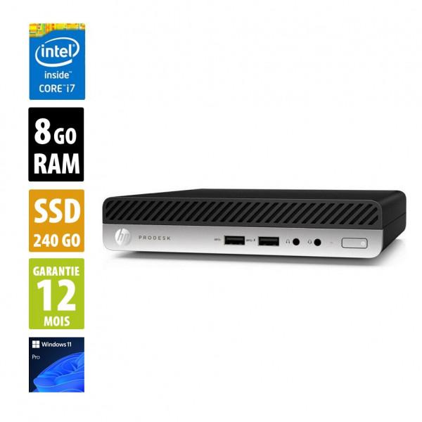 Hp Prodesk 400 G4 Usff - Core I7-8700T@2.40Ghz - 8Go Ram - 240Go Ssd - Windows 11 Pro.