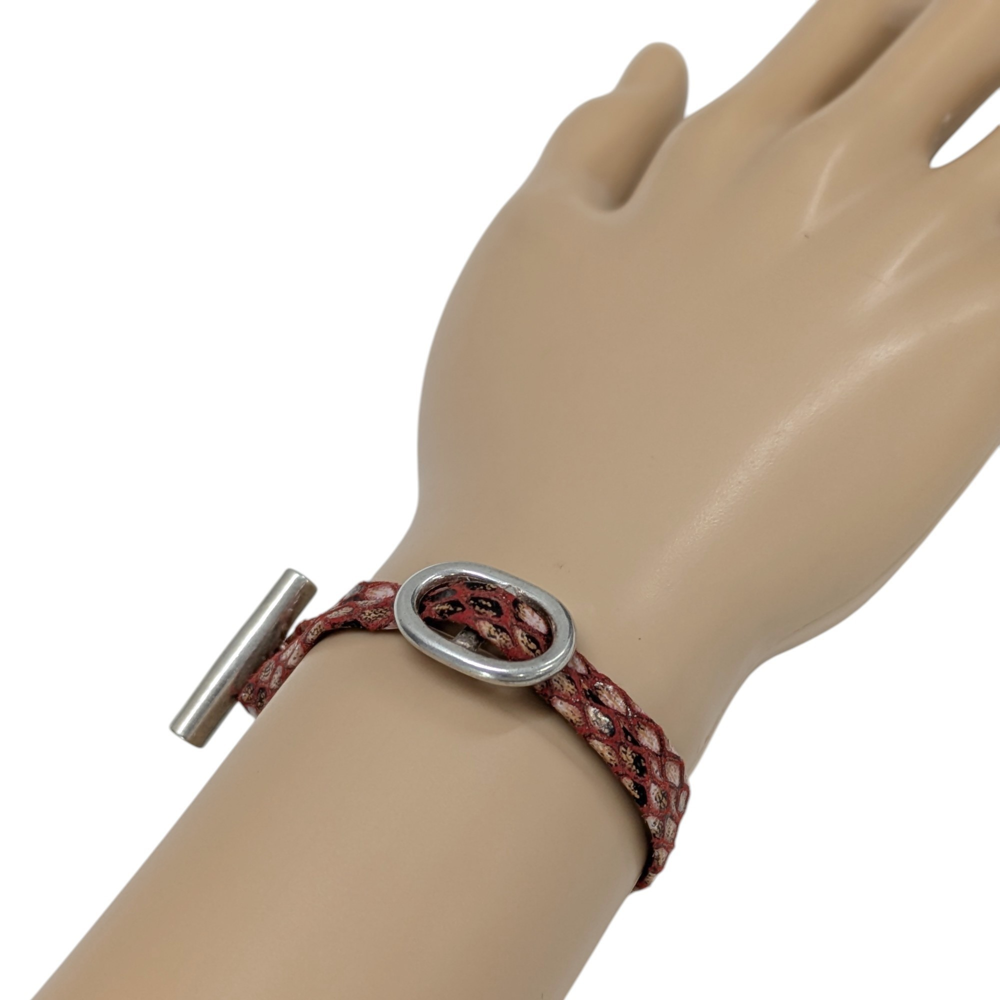Bracelet Secret de Cuir by Regine en cuir et mtal argent - Label Emmaus - Modalova