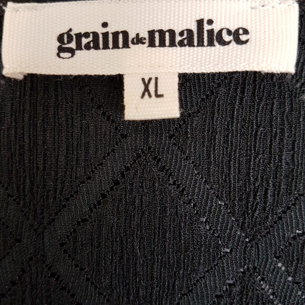 Blouse noire à losanges ajourés - GRAIN DE MALICE - Taille XL - Photo 8