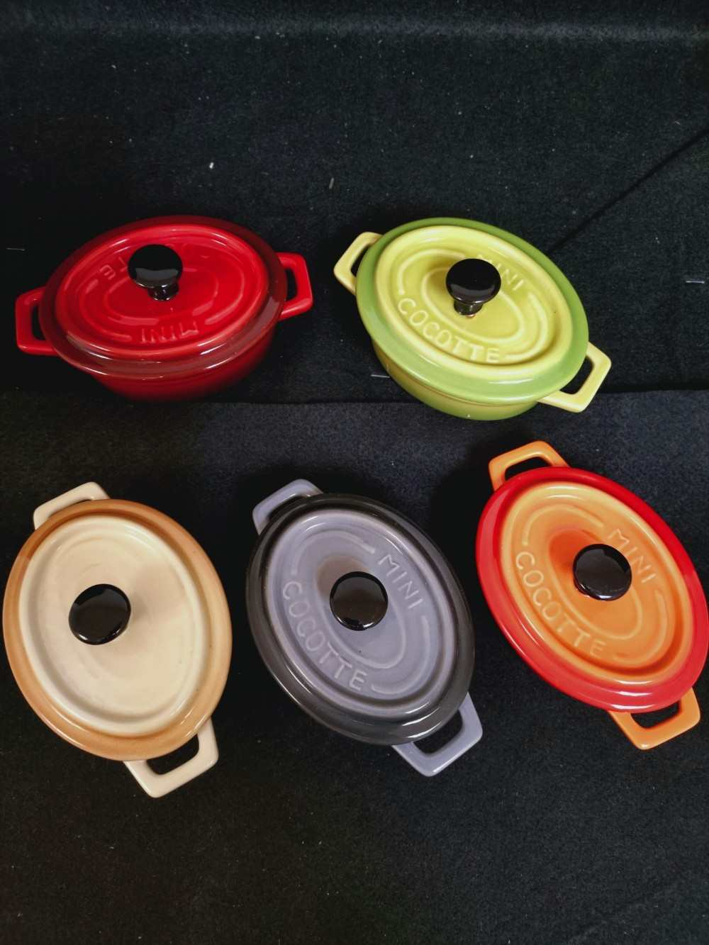 5 mini cocottes colorés en céramique - Photo 7
