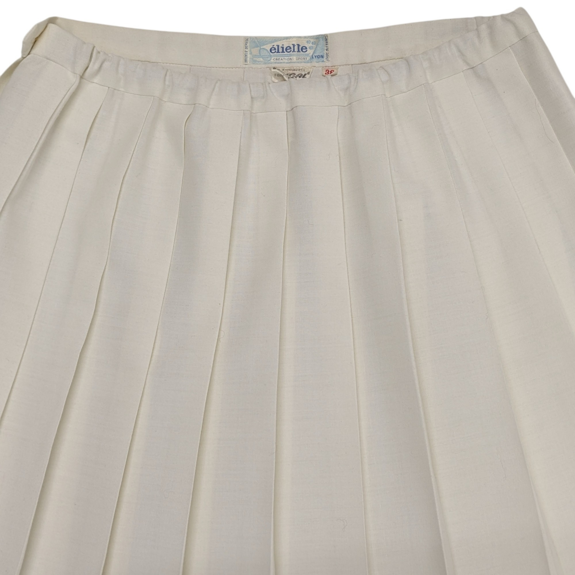 Jupe tennis Eliette T 38 plissée blanc cassé vintage 60/70's - Photo 1