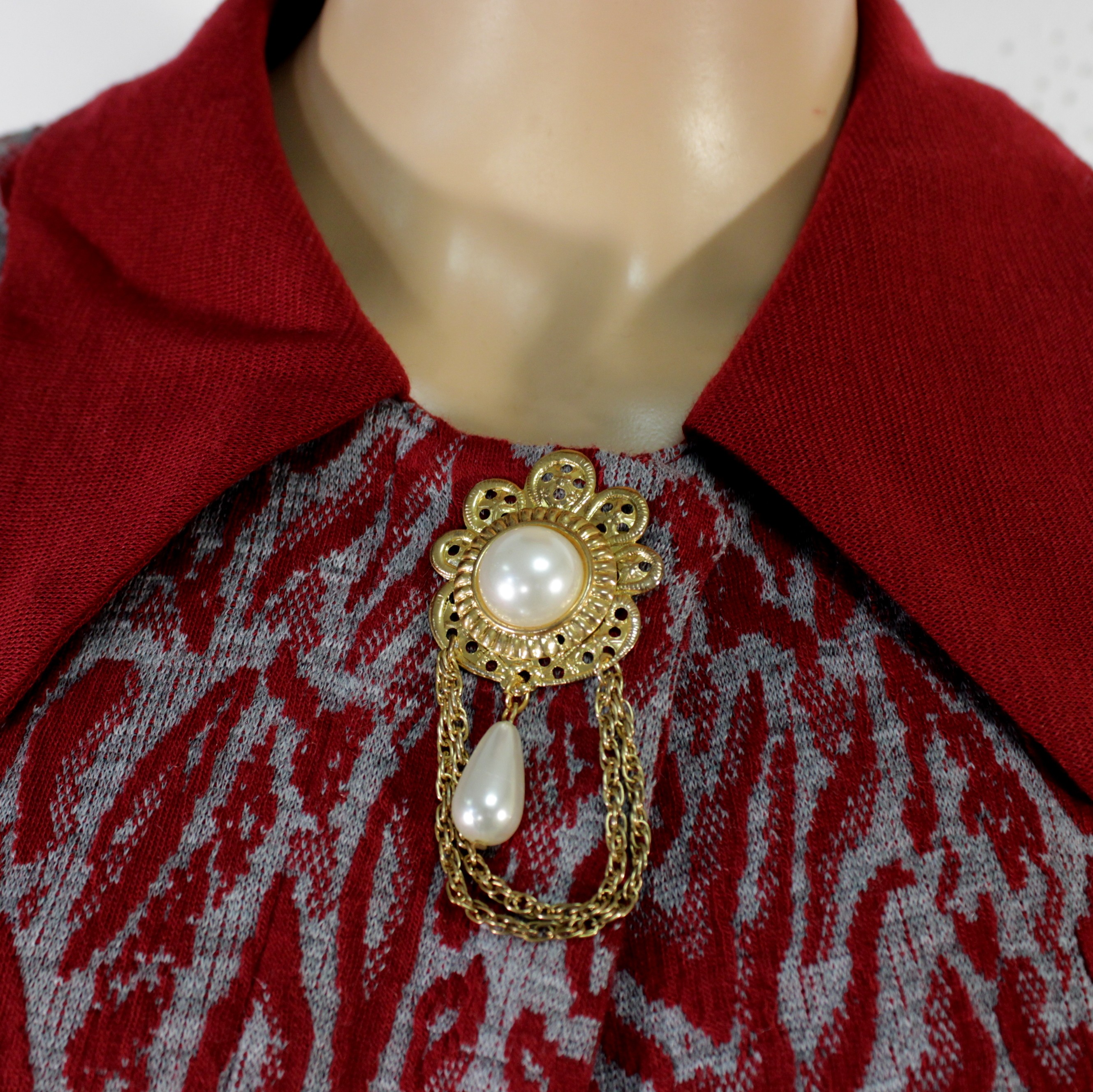 Gilet Vintage Rouge Léopard M.J.LAZZARI PARIS Taille 52 - Comme neuf - Photo 2