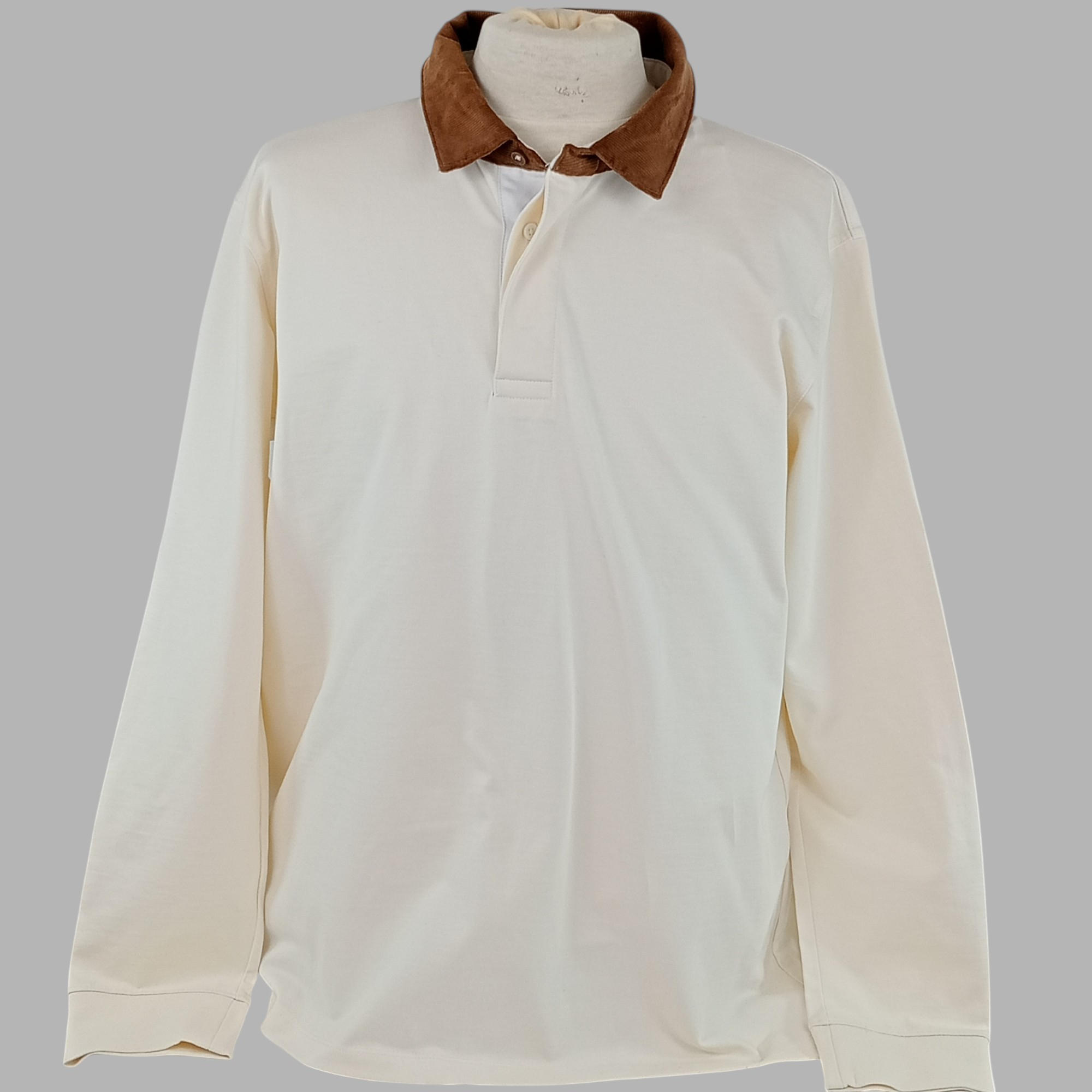 Polo homme de la marque Célio col boutonné manches longues de couleur écru taille XL (44) - Photo 0