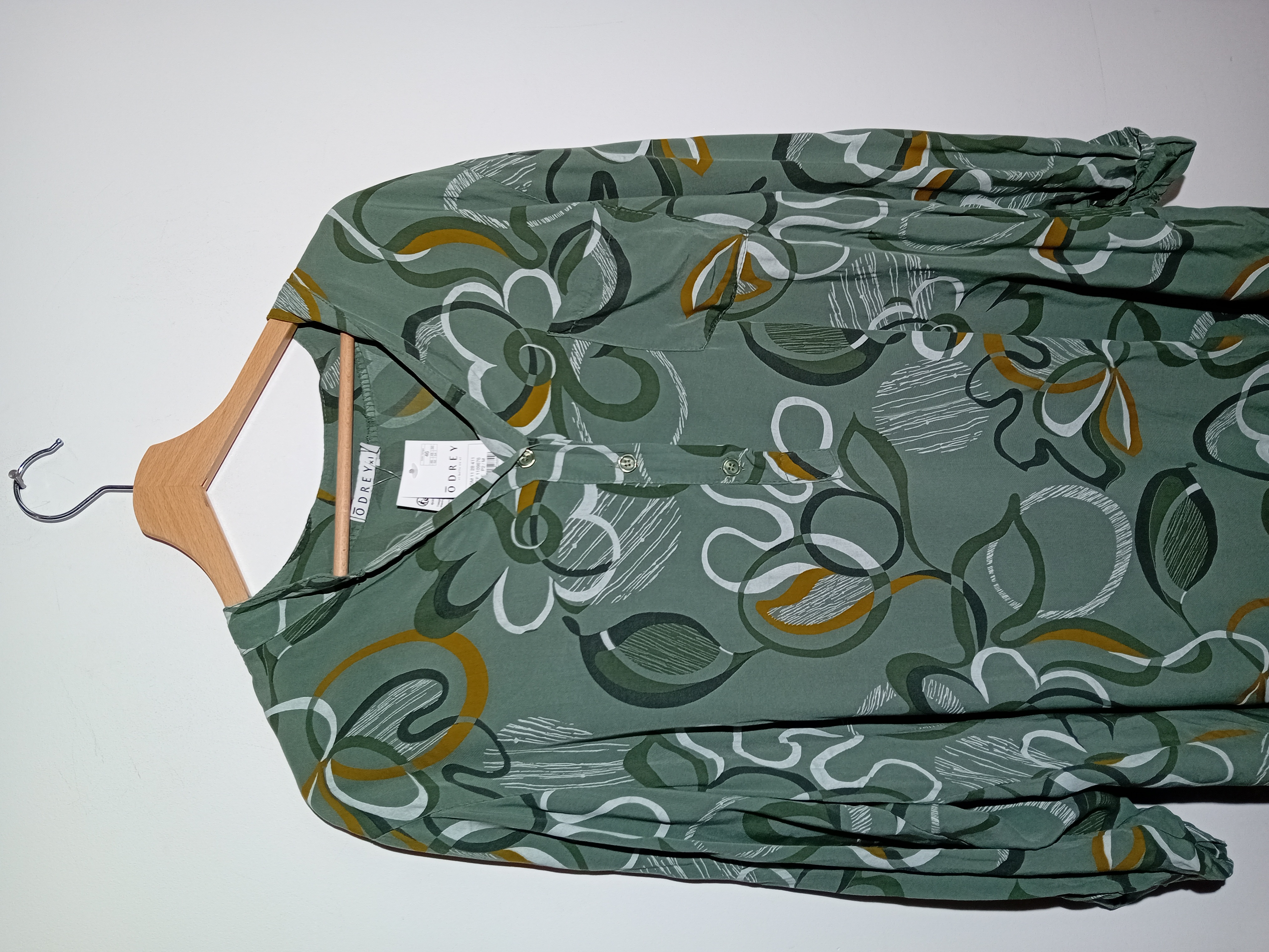Blouse Fluide Imprimé Floral Vert Odrey Xl (T4655) Comme neuf - Vue 4 - 