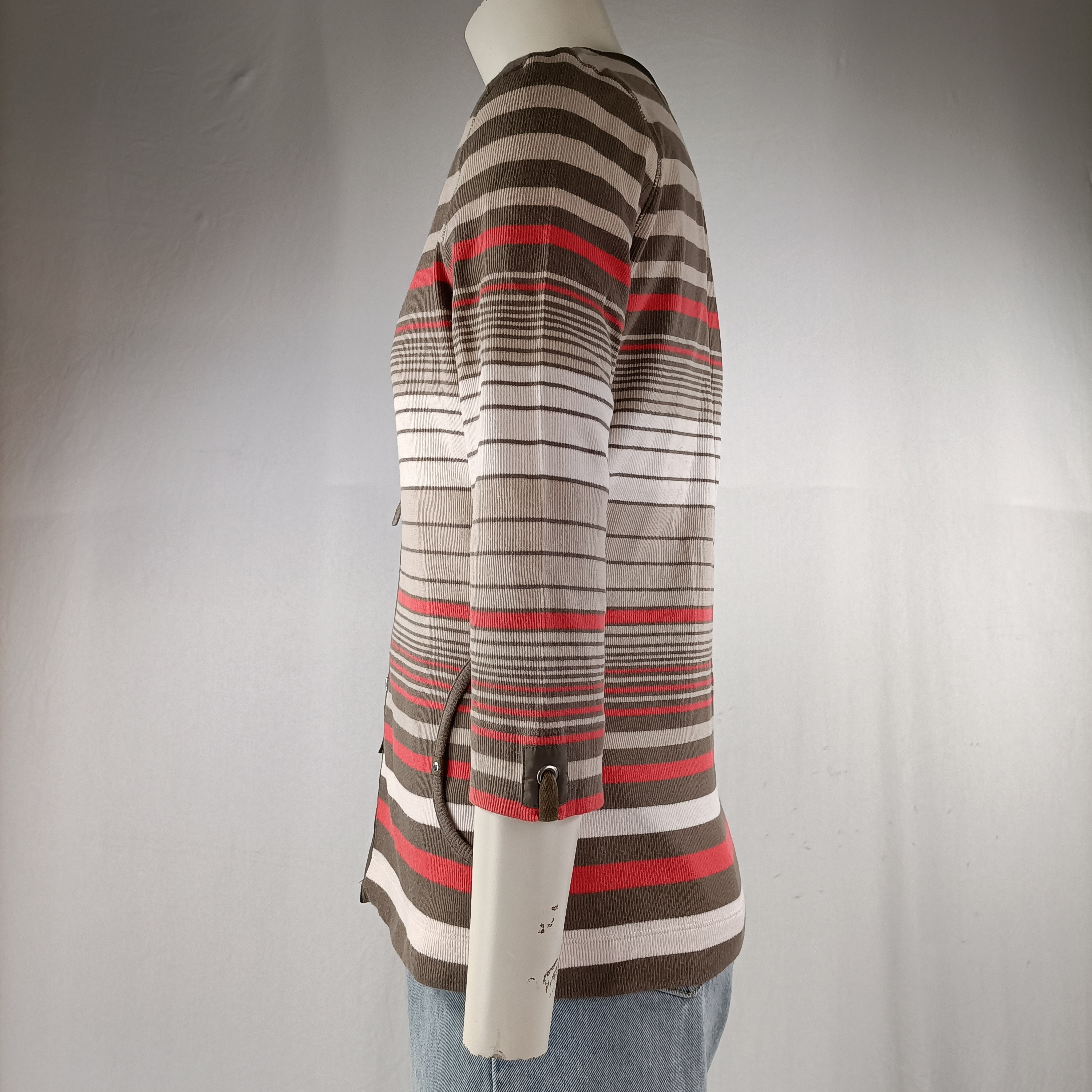 Gilet rayé col rond - Basler - Taille 40 - Photo 3