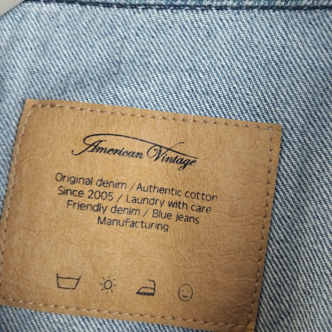 American Vintage - Veste bleue en jeans sans marche authentic coton - Taille U - Photo 3