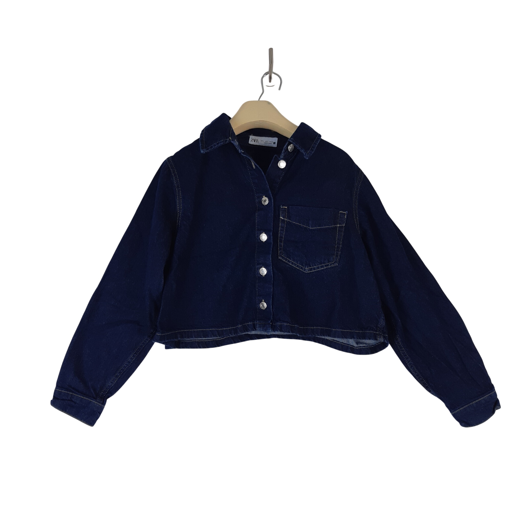 Zara - Veste denim courte bleue - Taille L mesures Carrure= 40 Poitrine= 52 Longueur= 44 Très bon état -  reconditionné disponible sur Label Emmaüs