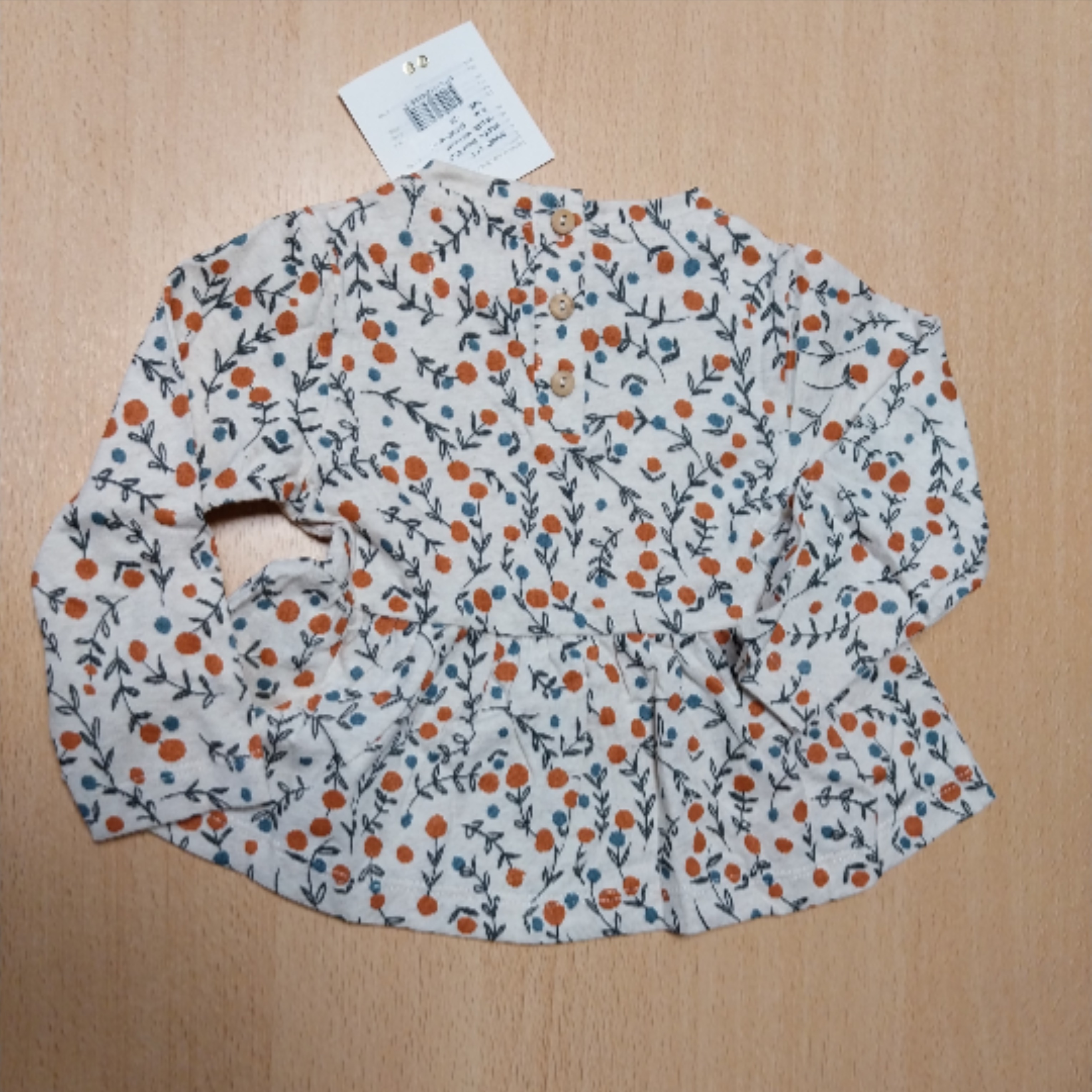 t-shirt rose bebe motif cerise 12M - Photo 2