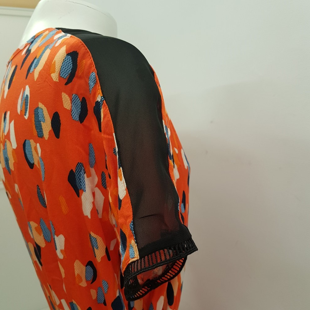 Robe orange vif imprimée - MISS CAPTAIN - Taille 38 - Photo 4