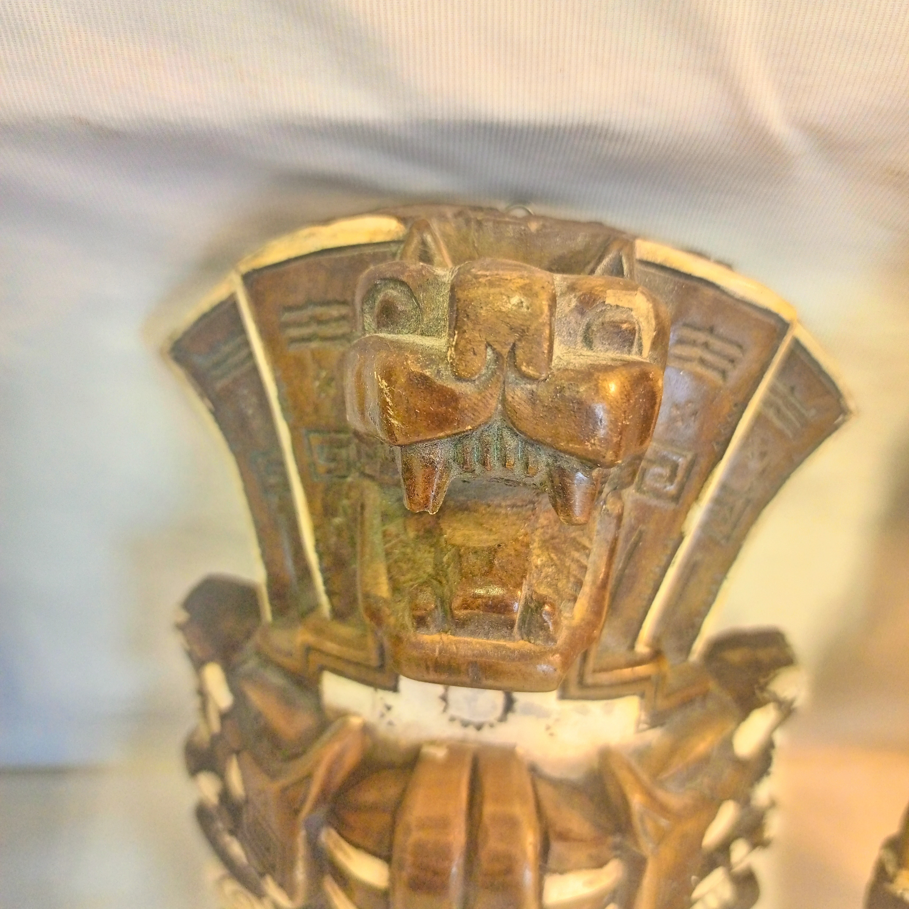 Lot de 3 Masques indien maya sculptés sur pierre - Photo 5