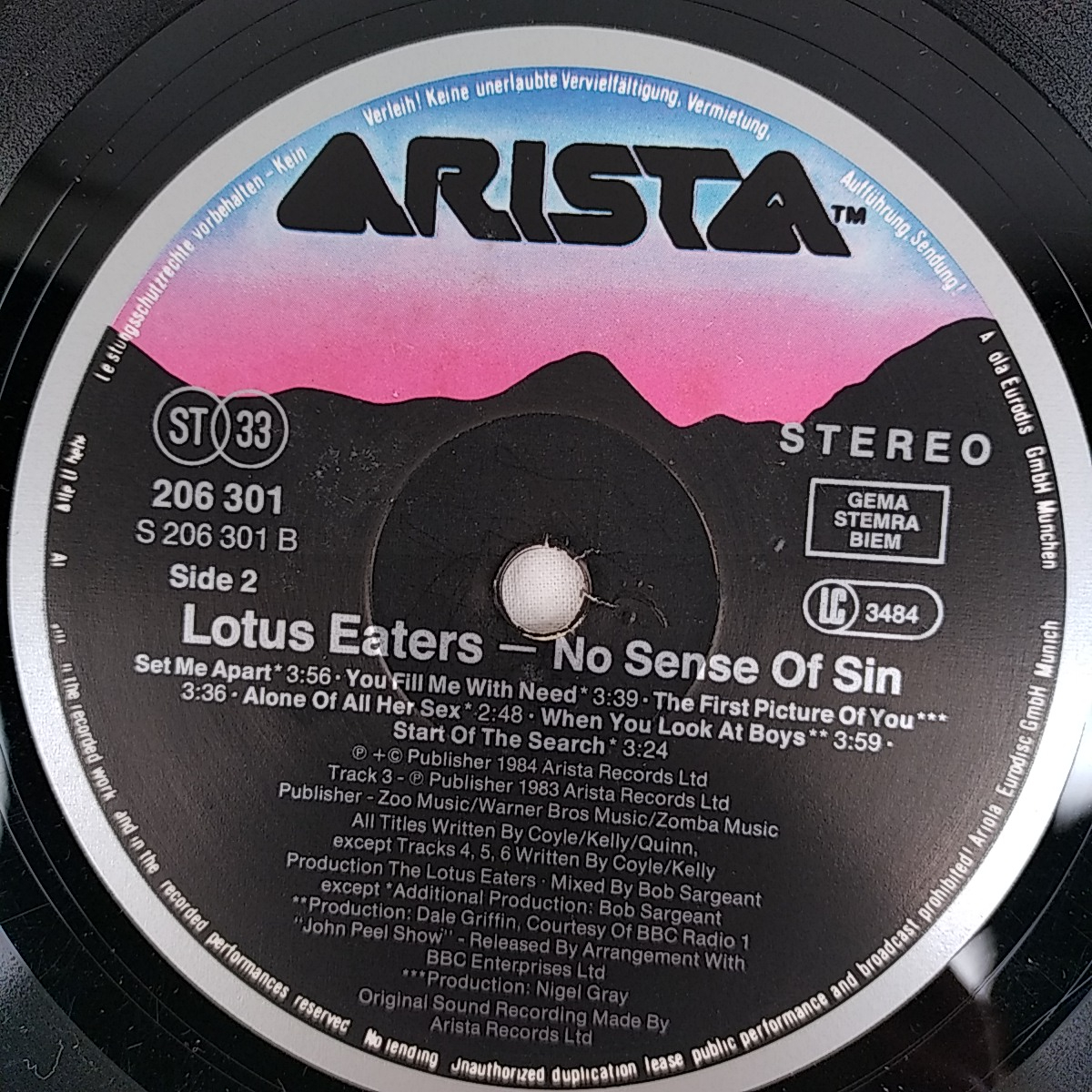 Album vinyle 33T No sense of sin - The lotus eaters - Bon état - Vue 3 - 