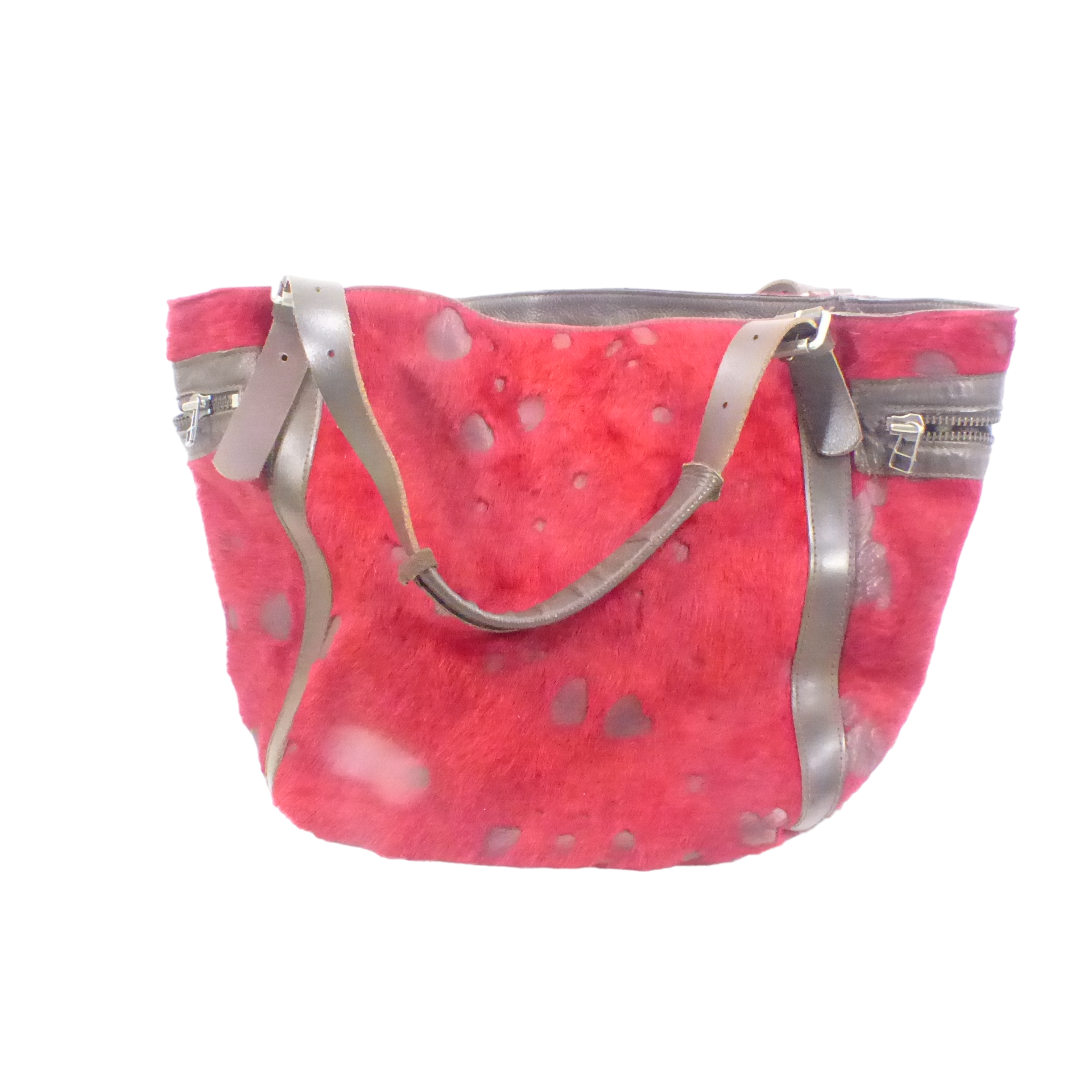 Magnifique sac à main en cuir et peau - Artisane Catherine Parra  Bon état -  reconditionné disponible sur Label Emmaüs