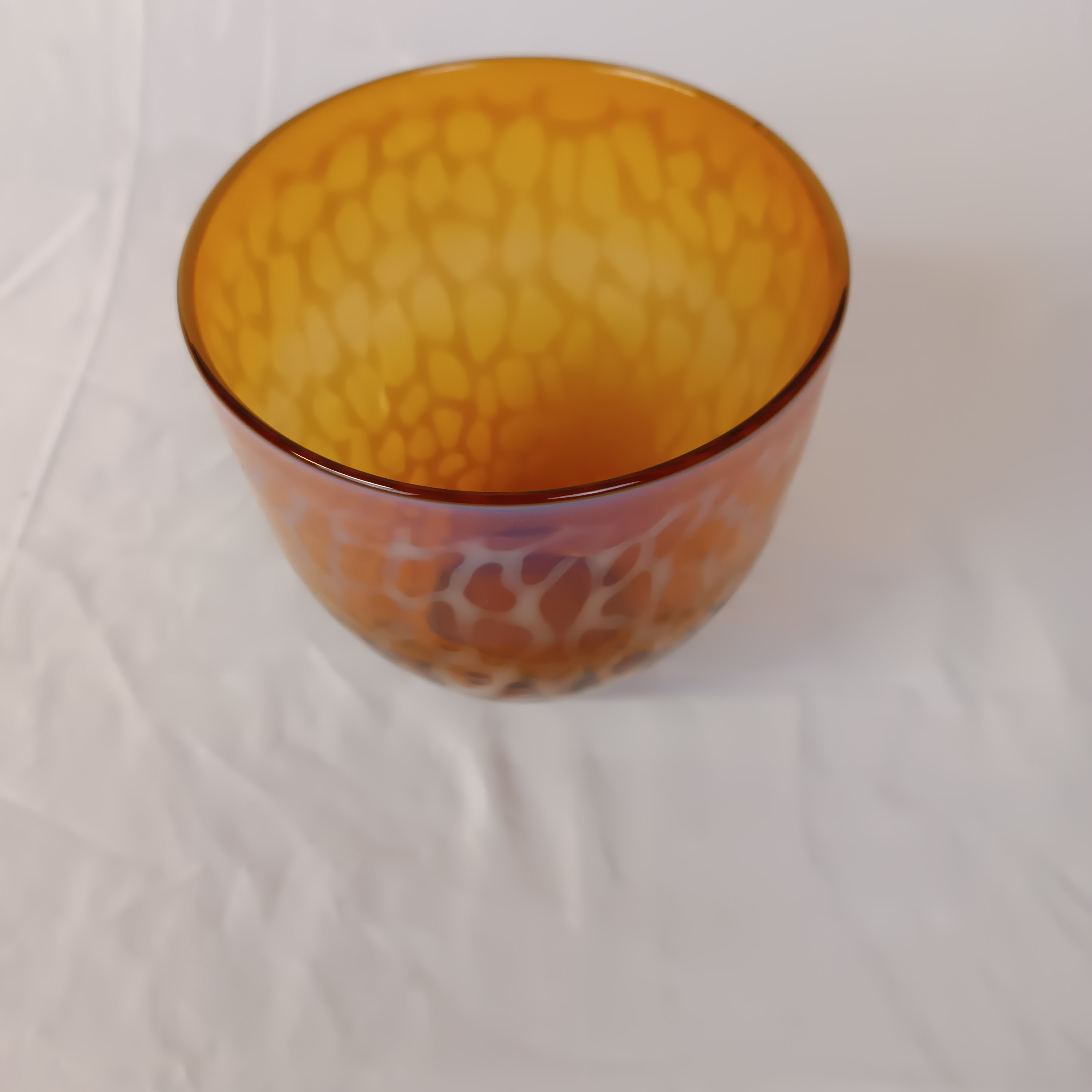 Vase vintage en verre soufflé , à motif écaille de tortue - État correct - Photo 2