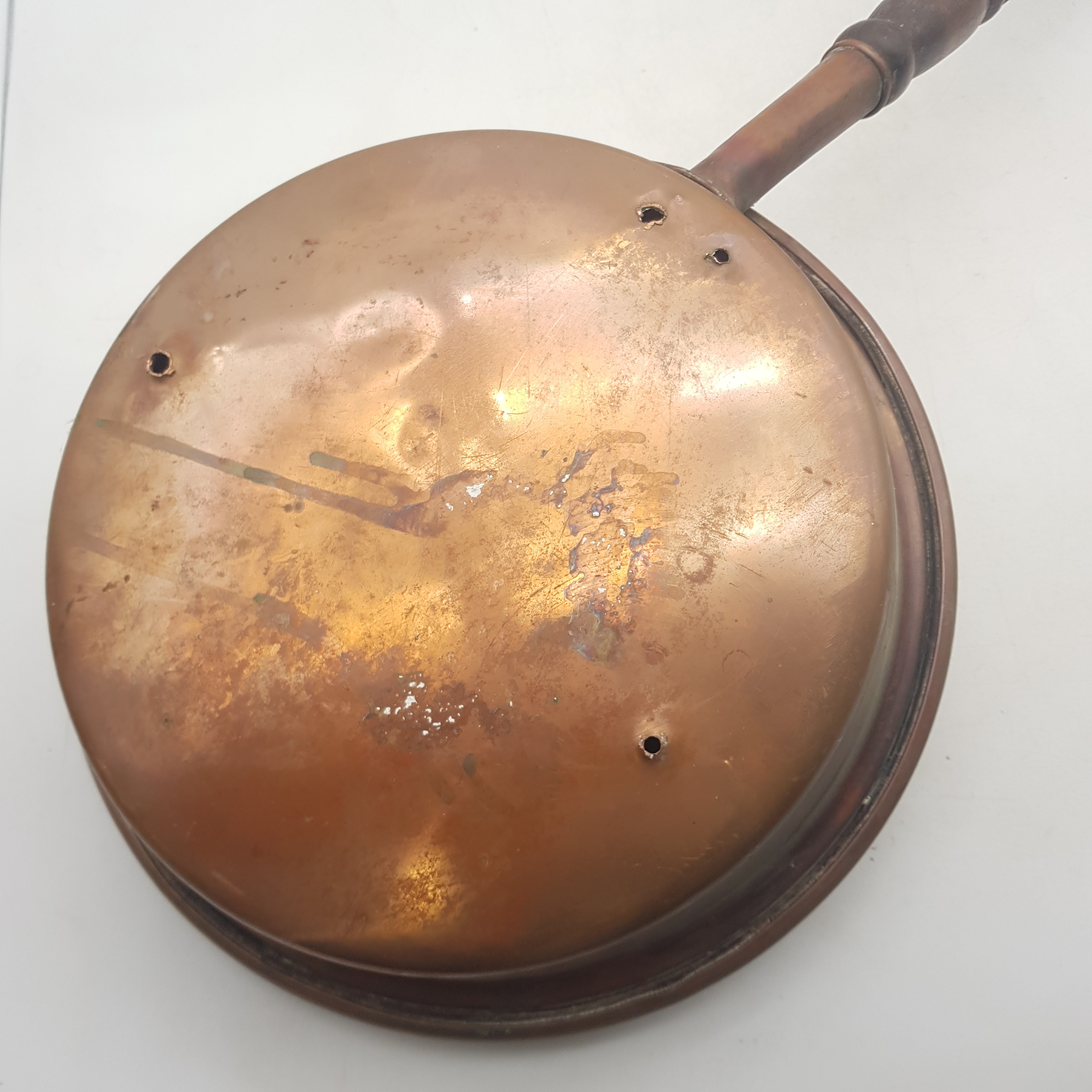 Ancien chauffe lit en cuivre État correct - Vue 6 - 