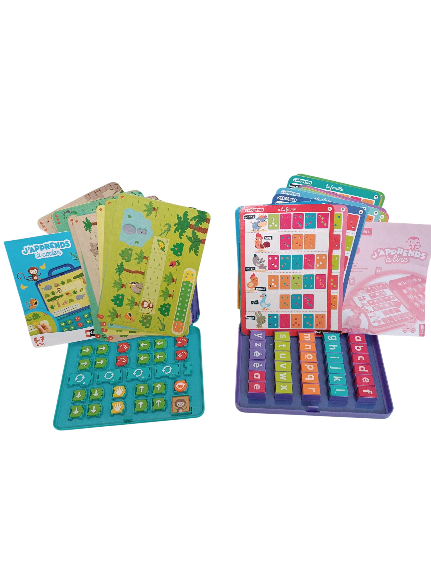 2 jeux éducatifs Nathan "J'apprends à lire" et "J'apprends à coder" Bon état -  reconditionné disponible sur Label Emmaüs