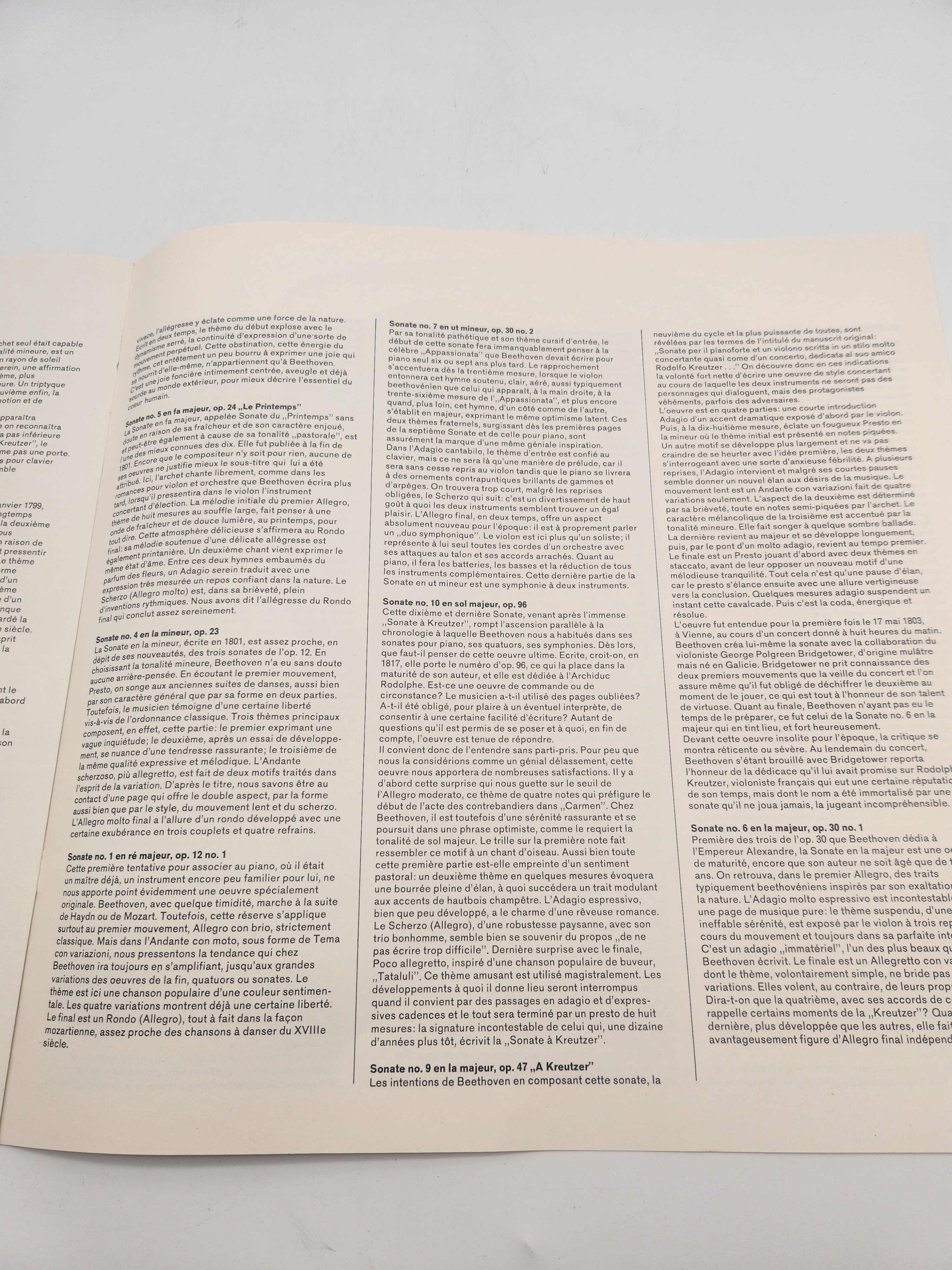 4 Vinyles 33 Tours - Sämtliche Sonaten für Klavier und Violine, composé par Ludwig van Beethoven Très bon état - Vue 10 - 