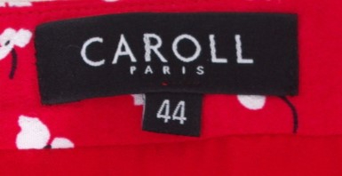 🌺 Jupe Midi Caroll T44- Rouge à Fleurs Blanches- Élégance Fleurie🌺 - Photo 2