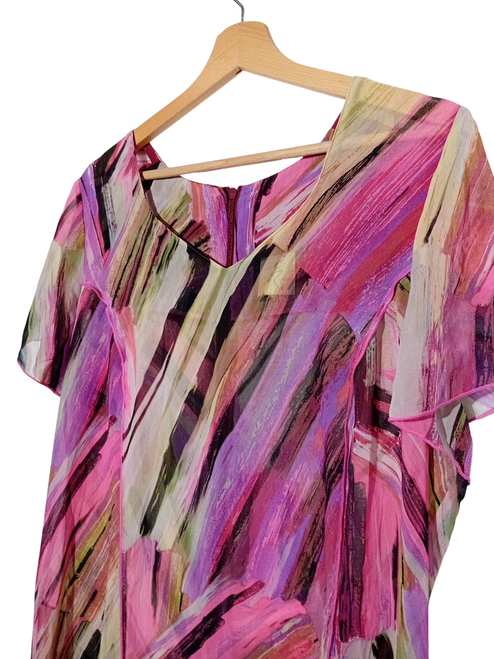 Robe / Tunique Légère France Rivoire À Motifs Abstraits Multicolores (V3477)  - Vue 2 - 