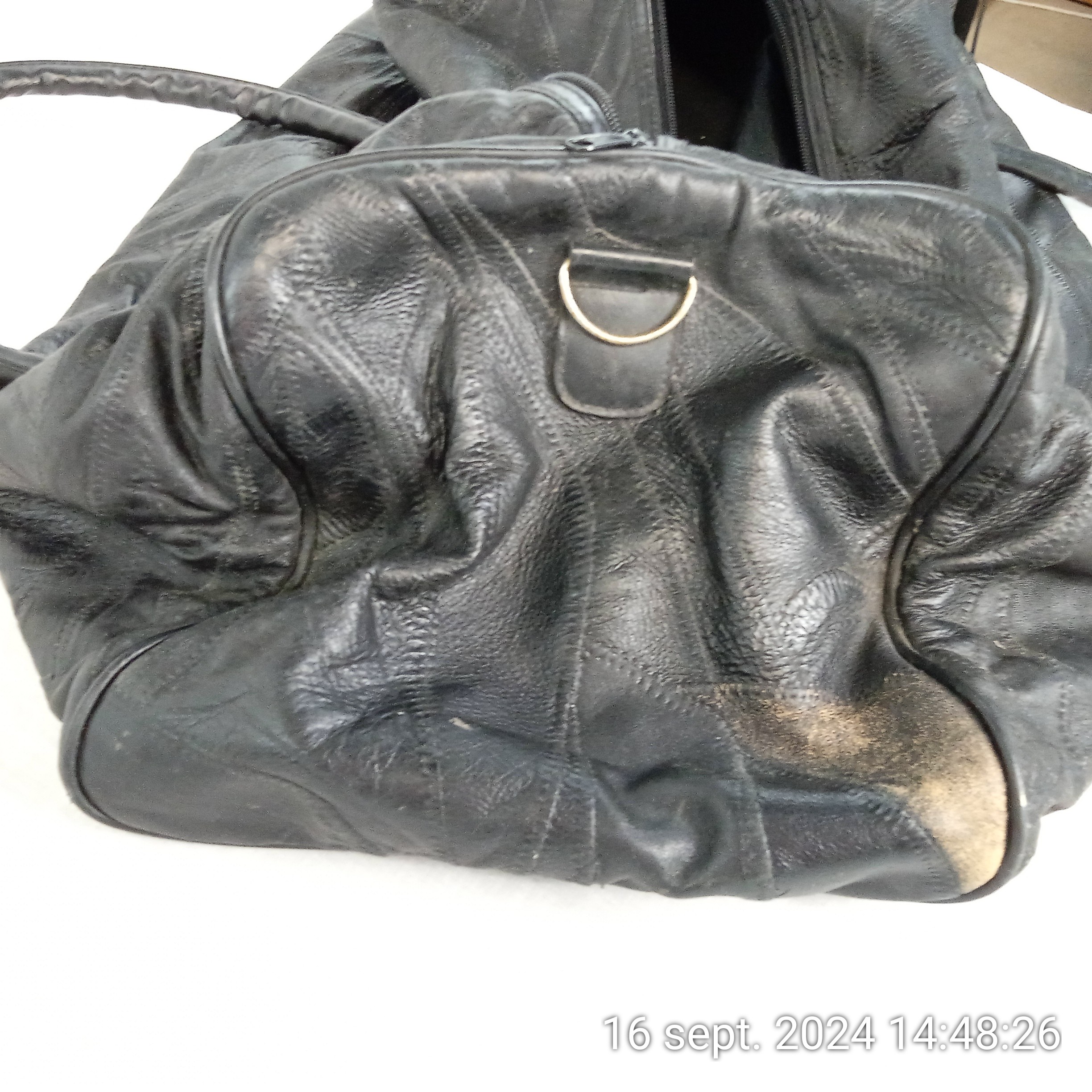 Sac de voyage STELTMAN en cuir noir Bon état - Vue 8 - 