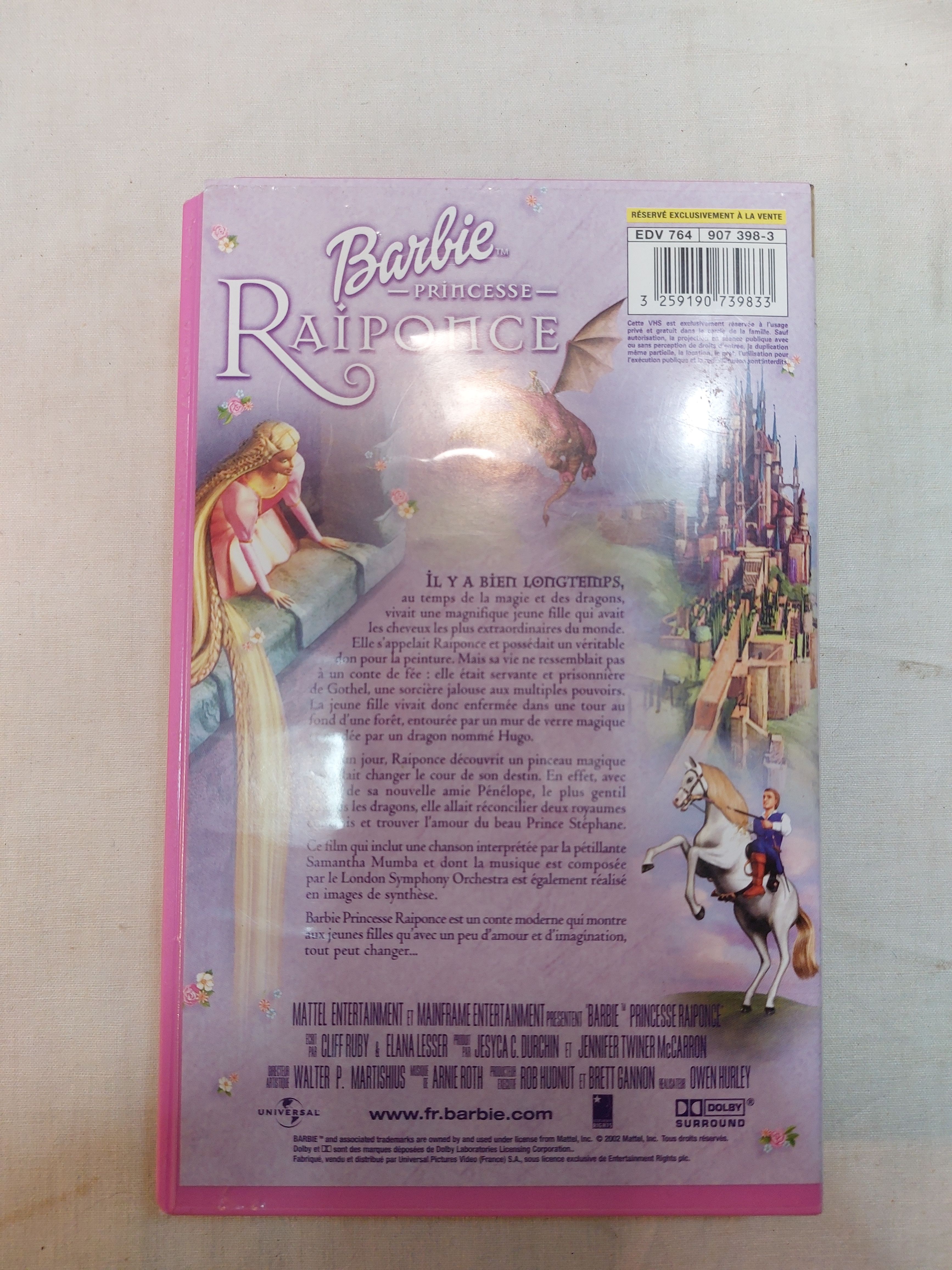Cassette Barbie princesse Raiponce Très bon état - Vue 3 - 