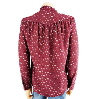 Blouse manches longues bordeaux imprimé blanc -Femme- Kiabi - T. S - Photo 1