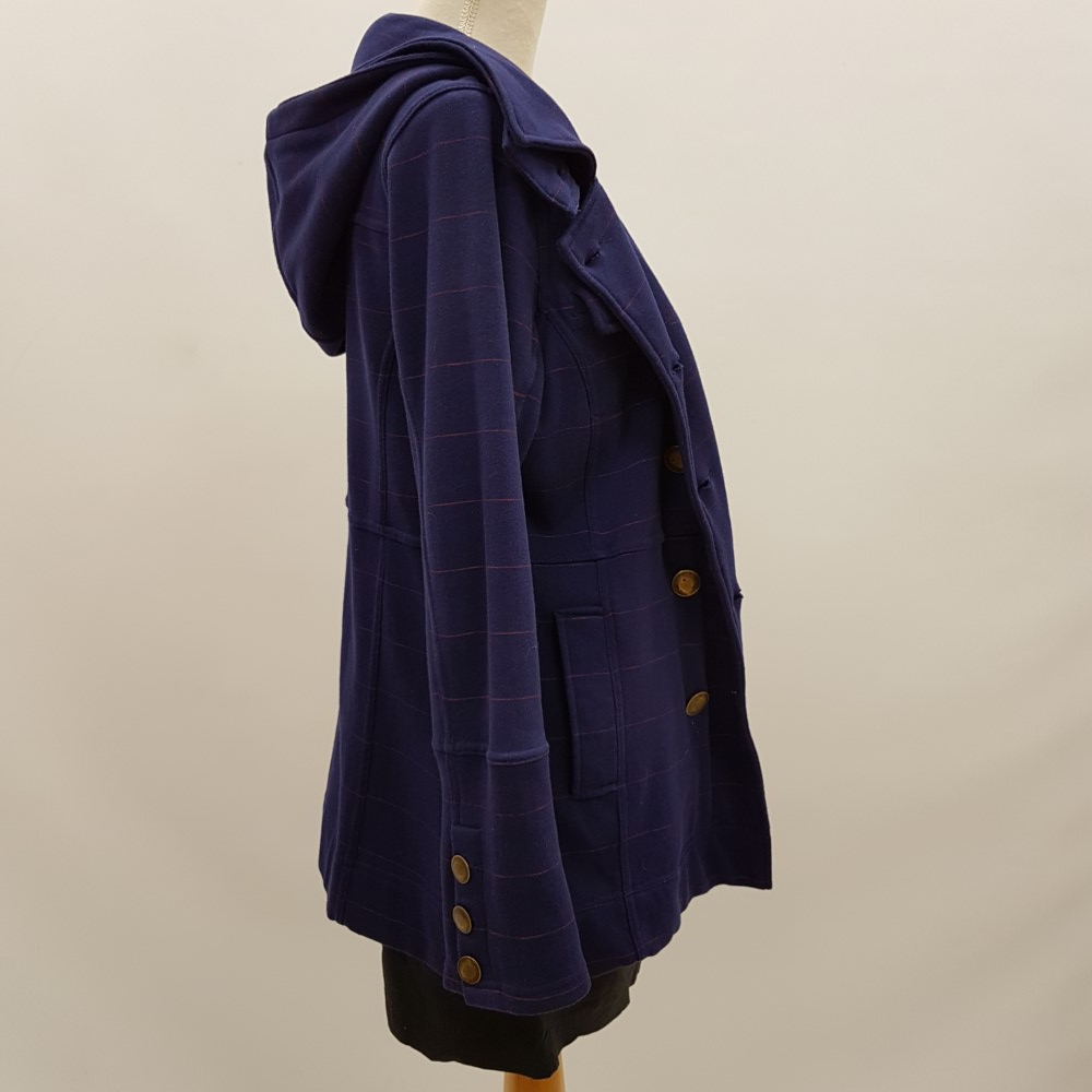 Voir photo 2 de Manteau en maille rayée bleu outremer - HURLEY - Taille M Manteau en maille rayée bleu outremer - HURLEY - Taille M Très bon état - Vue 2 -
