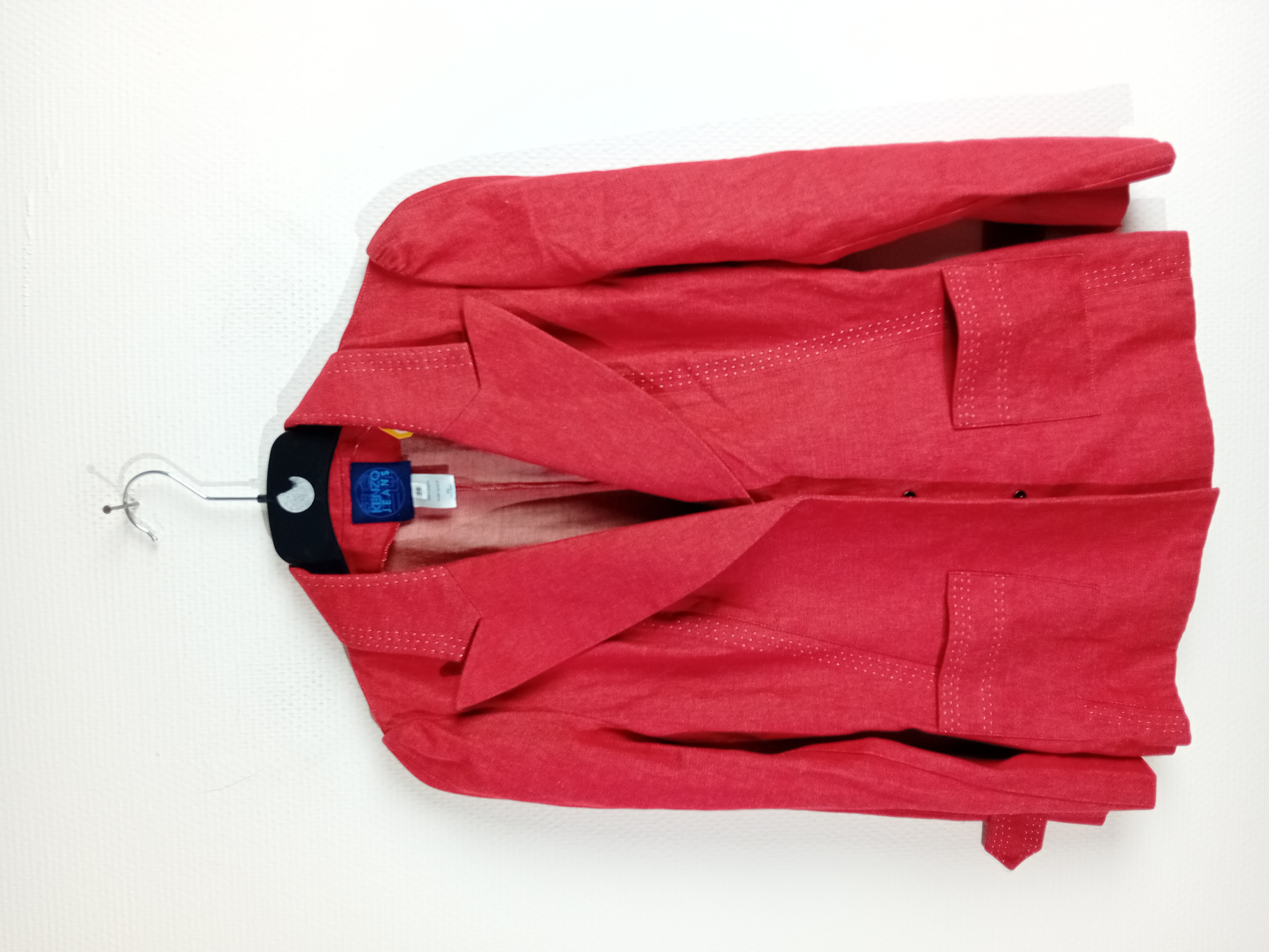 Veste rouge Kenzo jeans en coton et lin M 38 Très bon état - Vue 8 - 