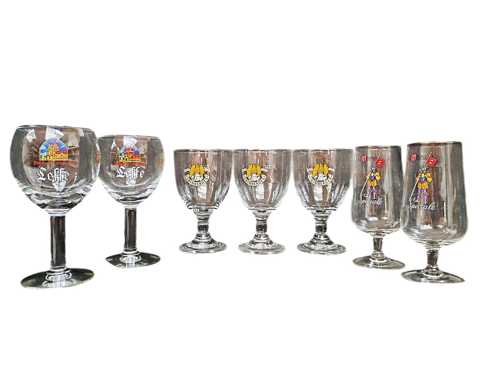 Lot de 7 verres à bière dépareillés sur 3 marques (Grimbergen-Leffe-la Meuse) - Photo 0