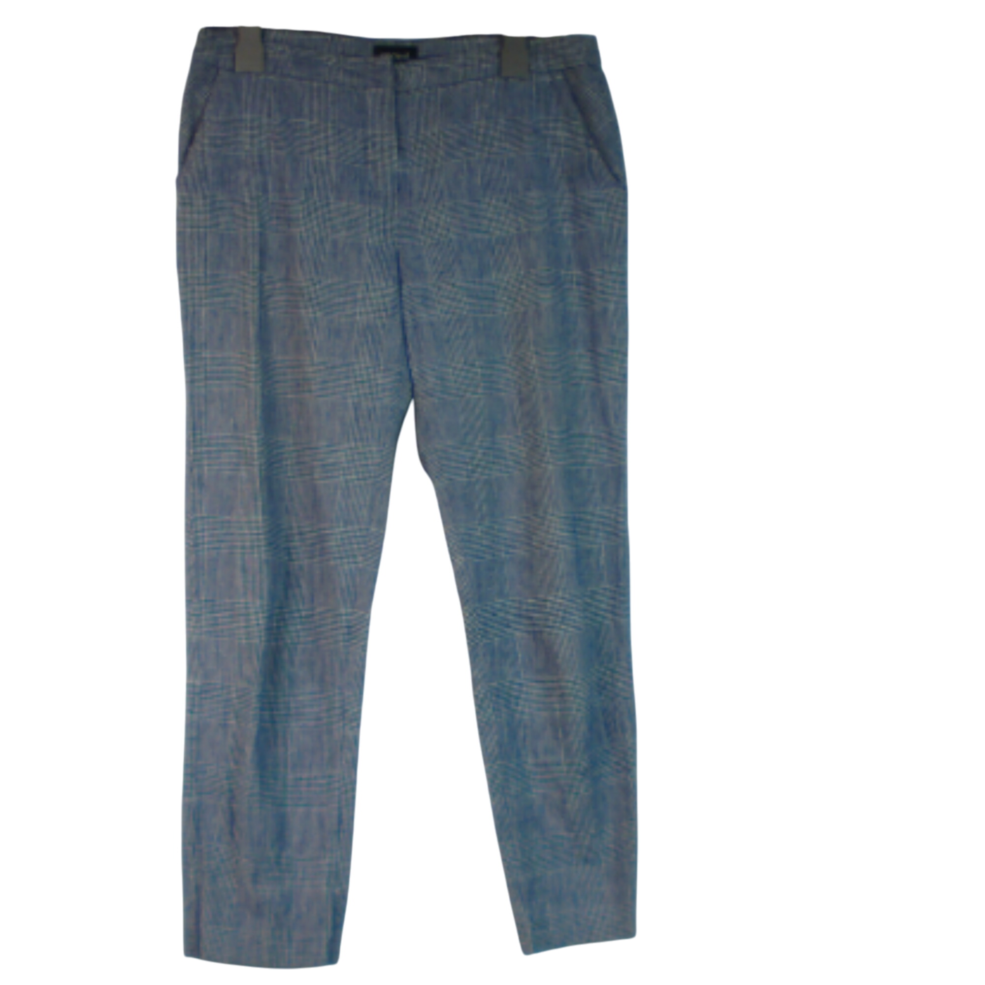 Pantalon KOOKAI, carrs bleu et blanc, lin coton, taille 38 - kooka - Modalova