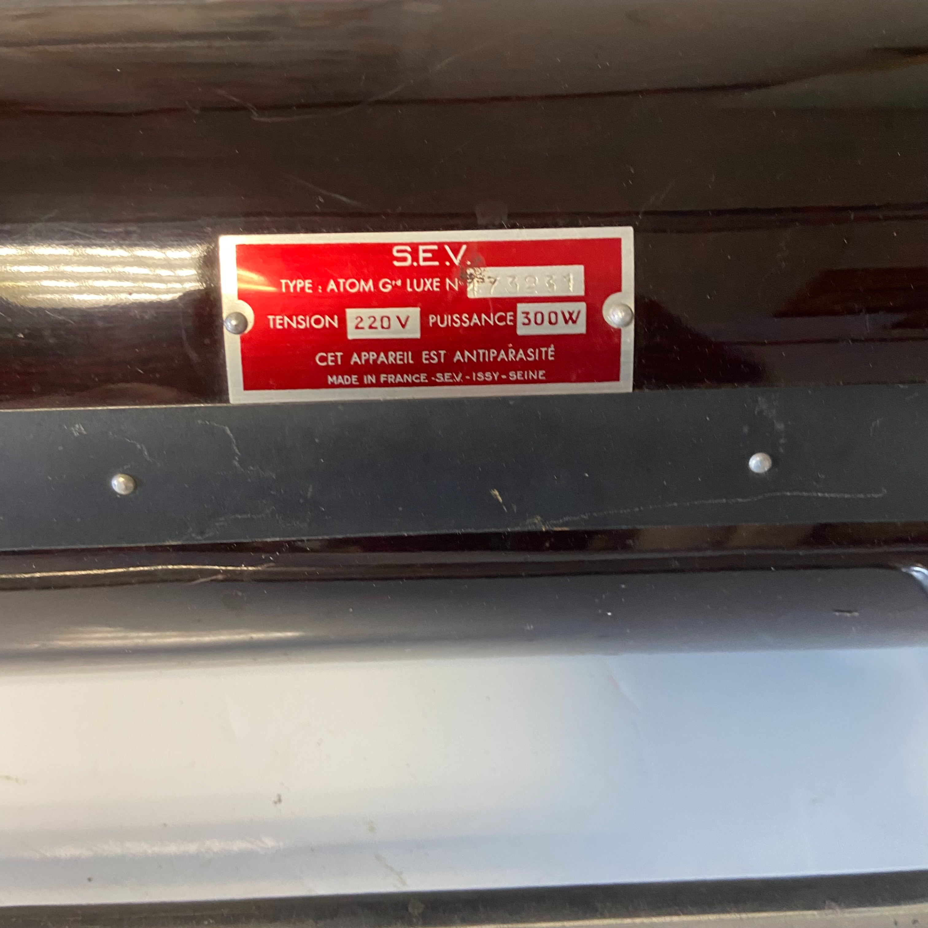 Aspirateur traineau vintage S.E.V vintage ( années 50) qui fonctionne dans sa mallette d'origine - Très bon état - Photo 8