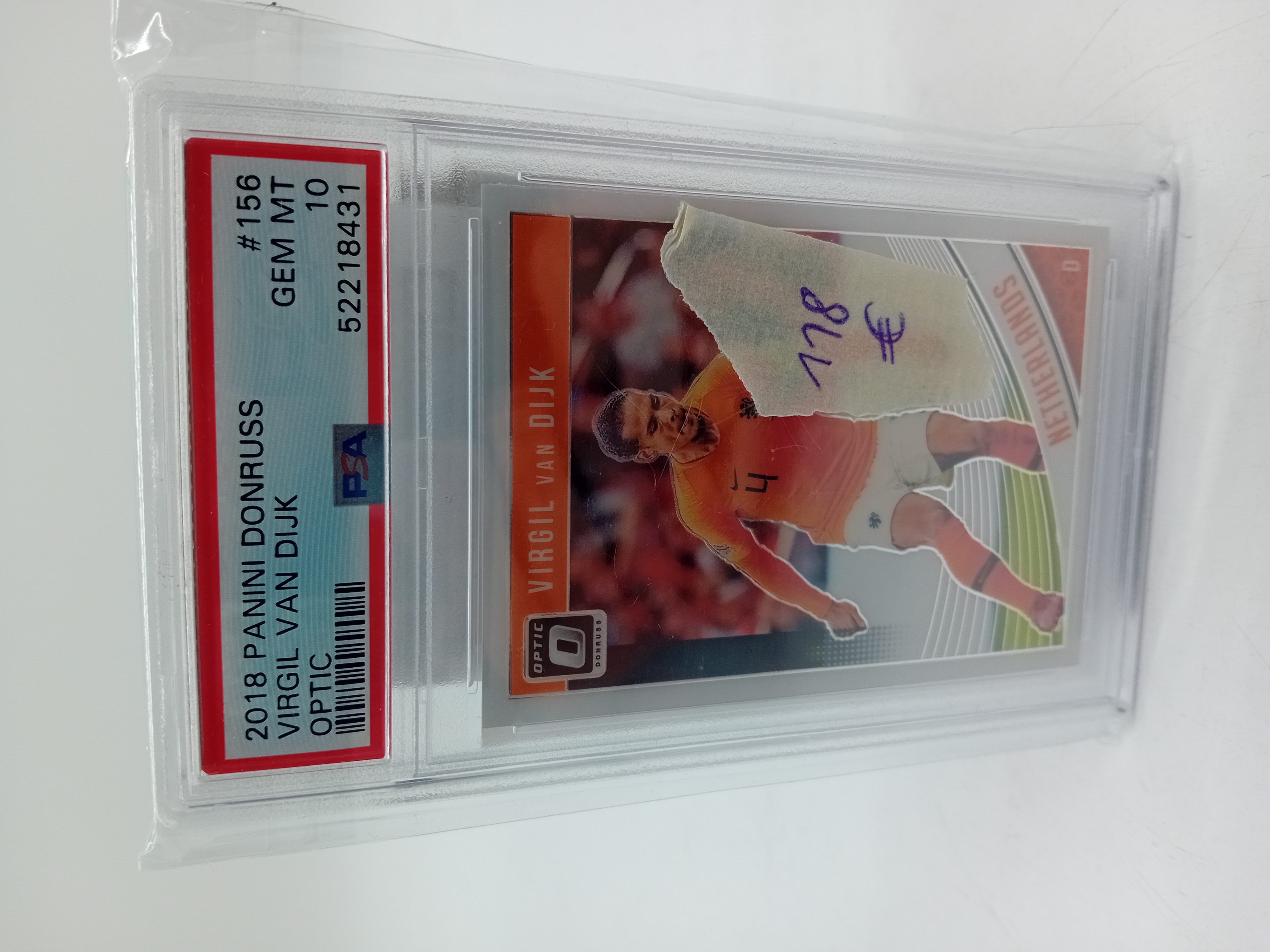 Carte Foot Virgil Van Dijk Panini Donruss Optic 2018 Psa 10 Gem Mt (B627) Comme neuf - Vue 4 - 