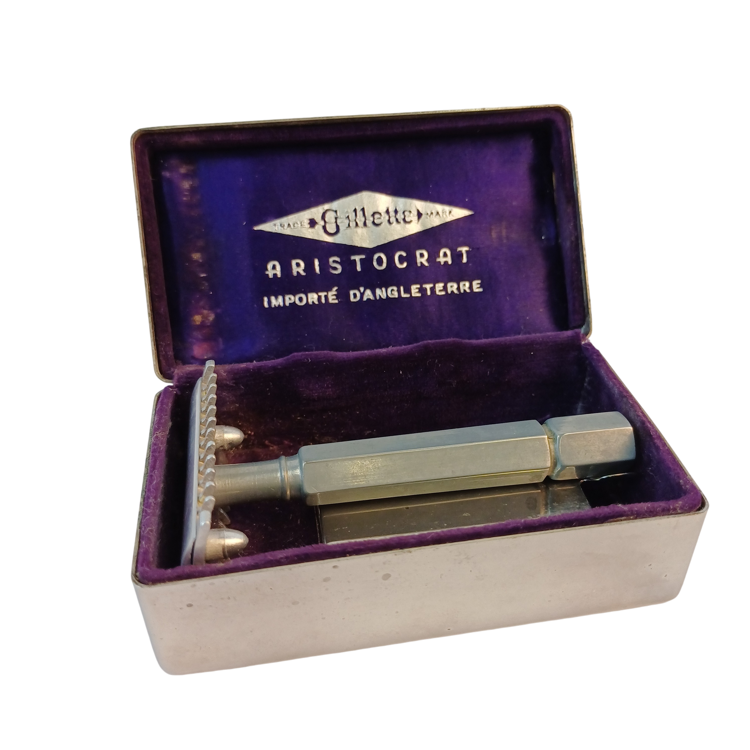 Coffret rasoir mécanique Gillette Aristocrat importé d'Angleterre Vintage années 30/40 - Très bon état sur Label Emmaüs