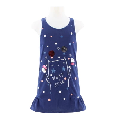 Robe bleue imprimée - GEMO - Taille 12 ans - Photo 0