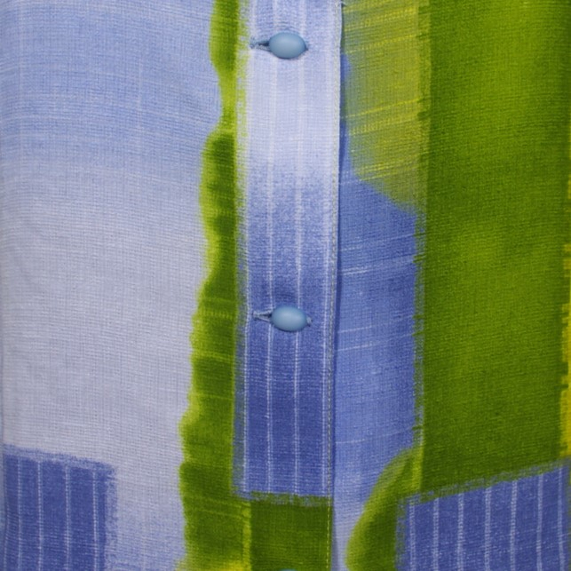 💚💙💛Chemisier bleu et vert T.40 au charme rétro- Vintage chic 💚💙💛 - Photo 3