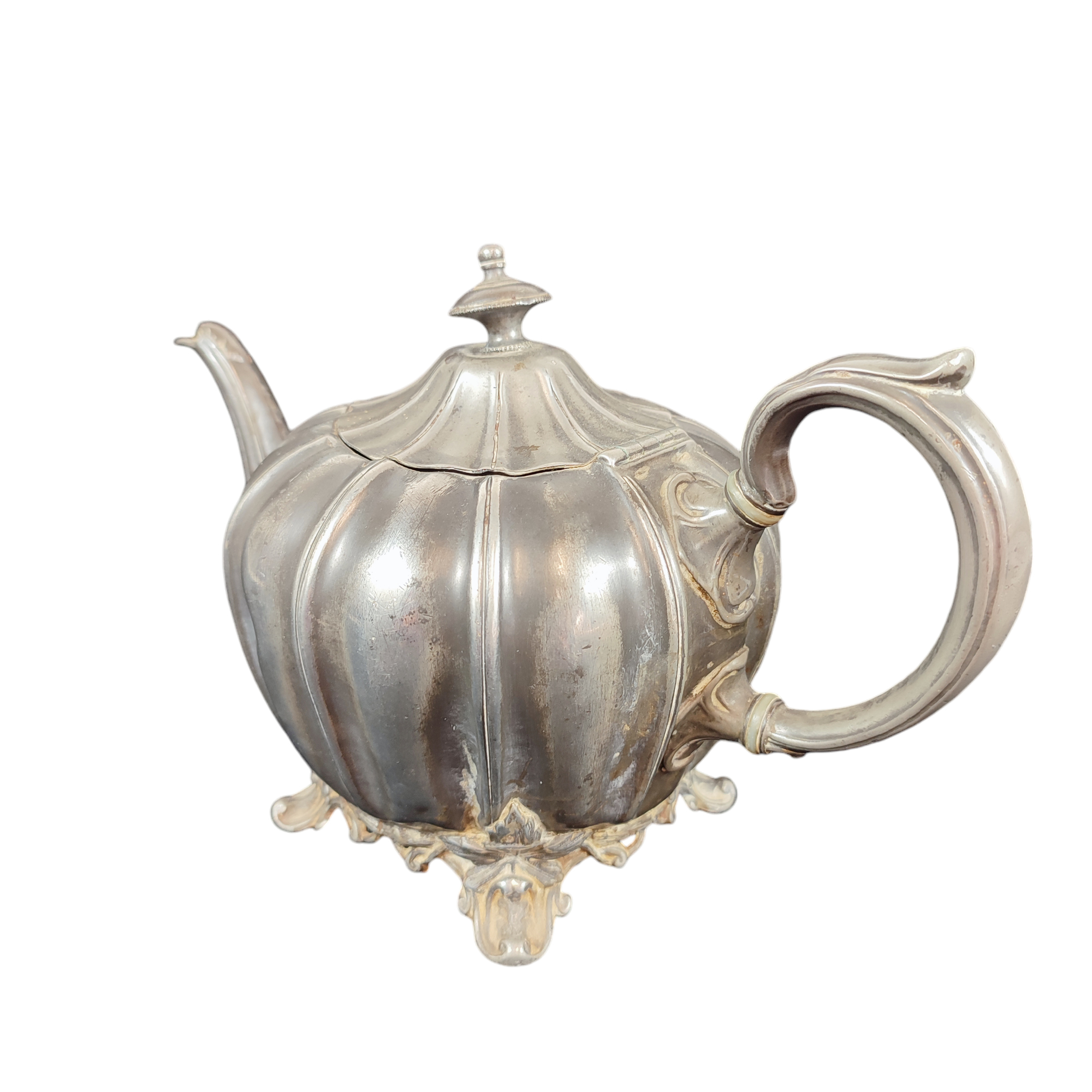 Ancienne théière SHEFFIELD en métal argenté Woodcock and Hardy 1495 - Image 3