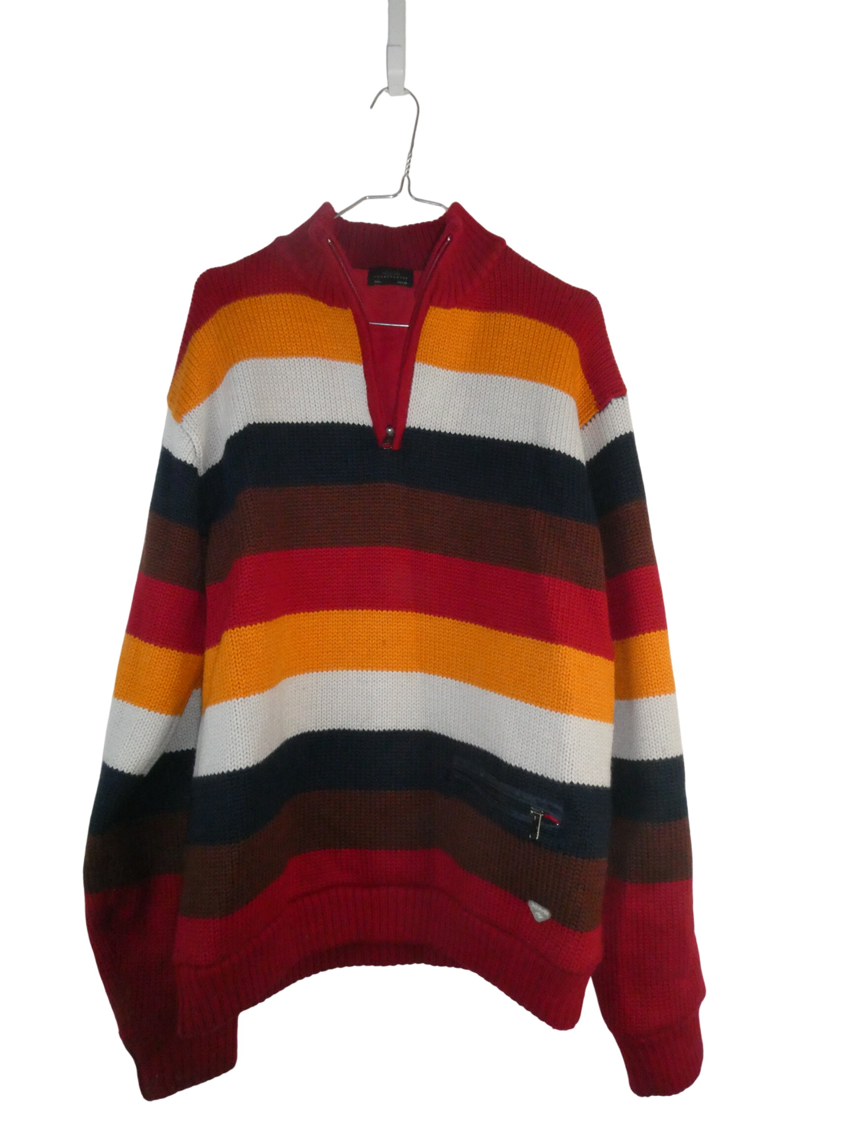 XDYE pull tricot manches longues encolure montant  rayures - Taille L - Vintage Love - Modalova