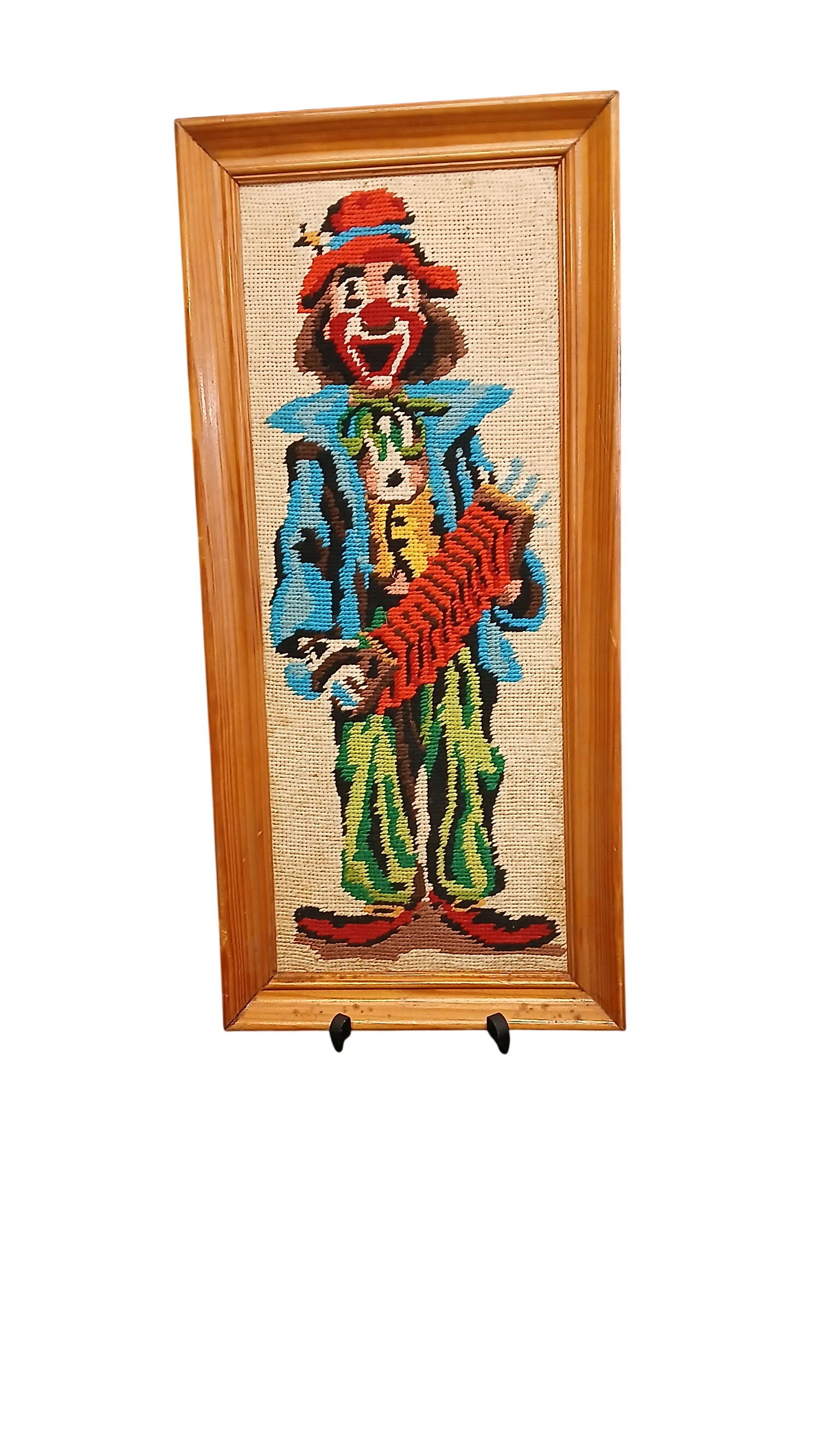 Clown jouant du bandonéon en canevas vintage 🤡🤡 - Photo 0