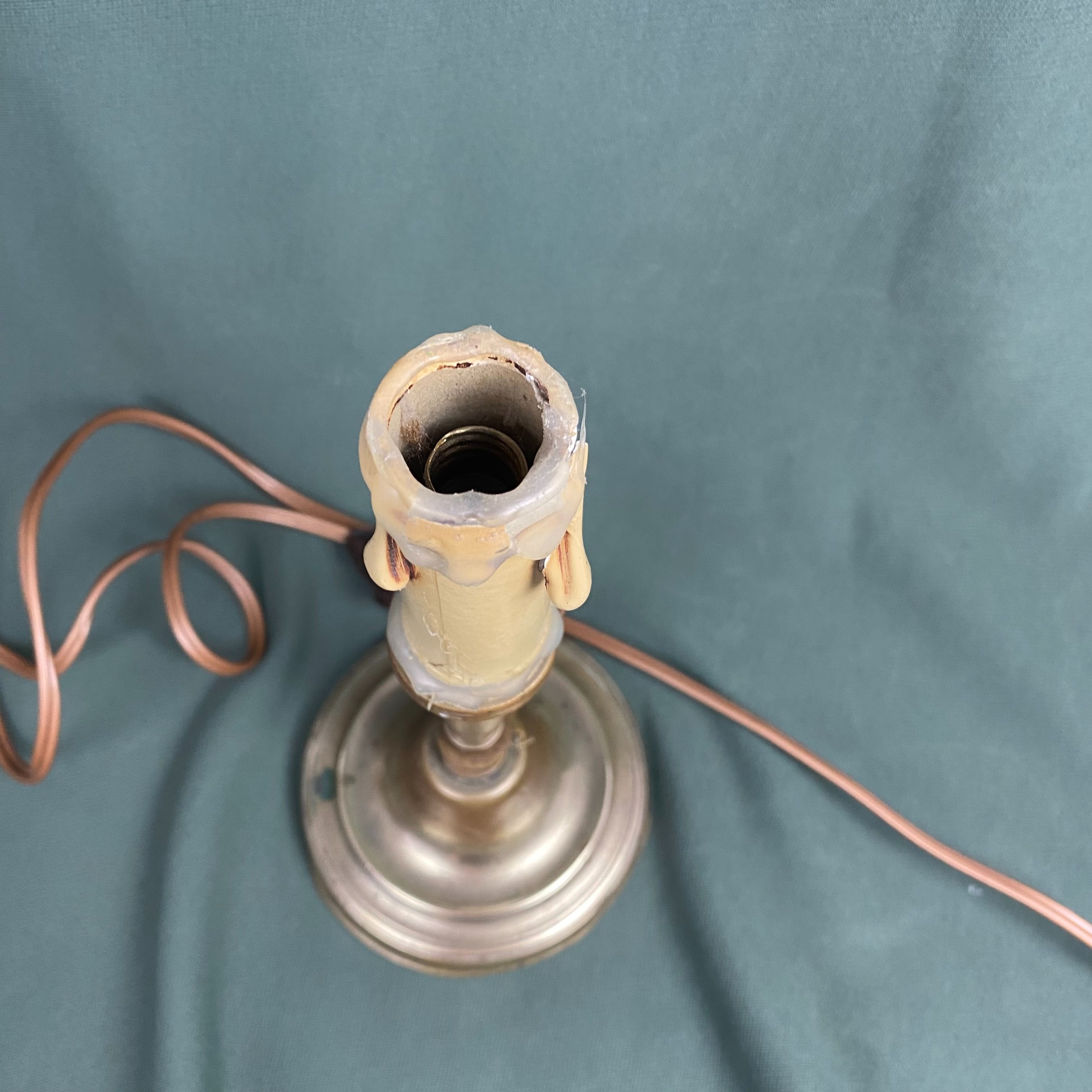 Lampe bougeoir ancienne en laiton - Style classique - Vintage Bon état - Vue 3 - 
