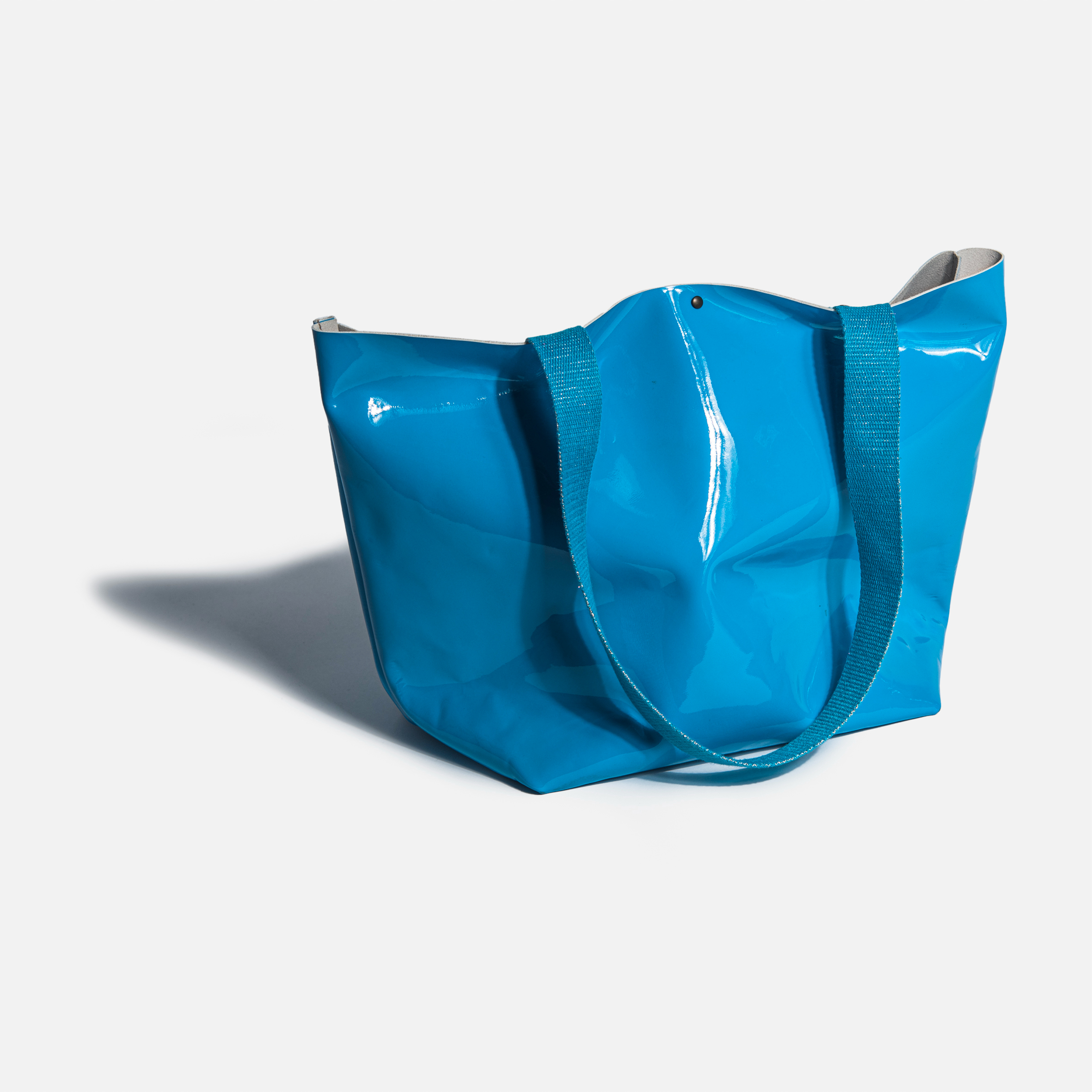 SAC CABAS - CUIR VERNIS TURQUOISE Comme neuf - Vue 3 - 