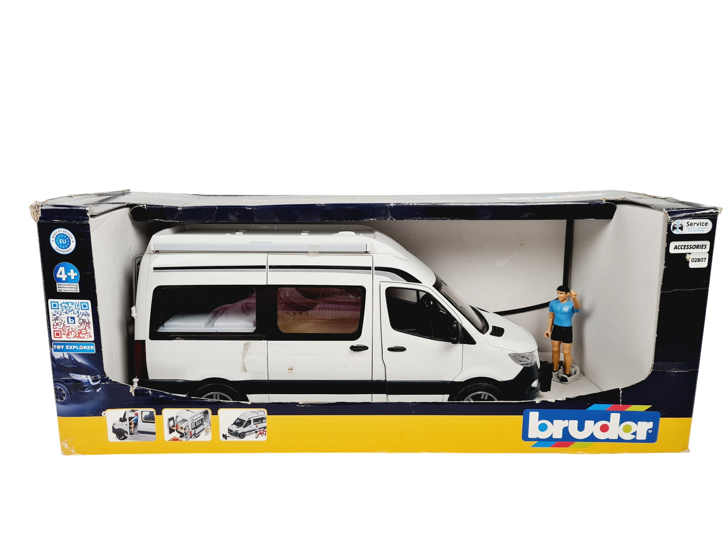 Voiture - Mercedes Benz Sprinter Camper avec chauffeur, set de camping - bruder - 4 ans + Comme neuf -  reconditionné disponible sur Label Emmaüs