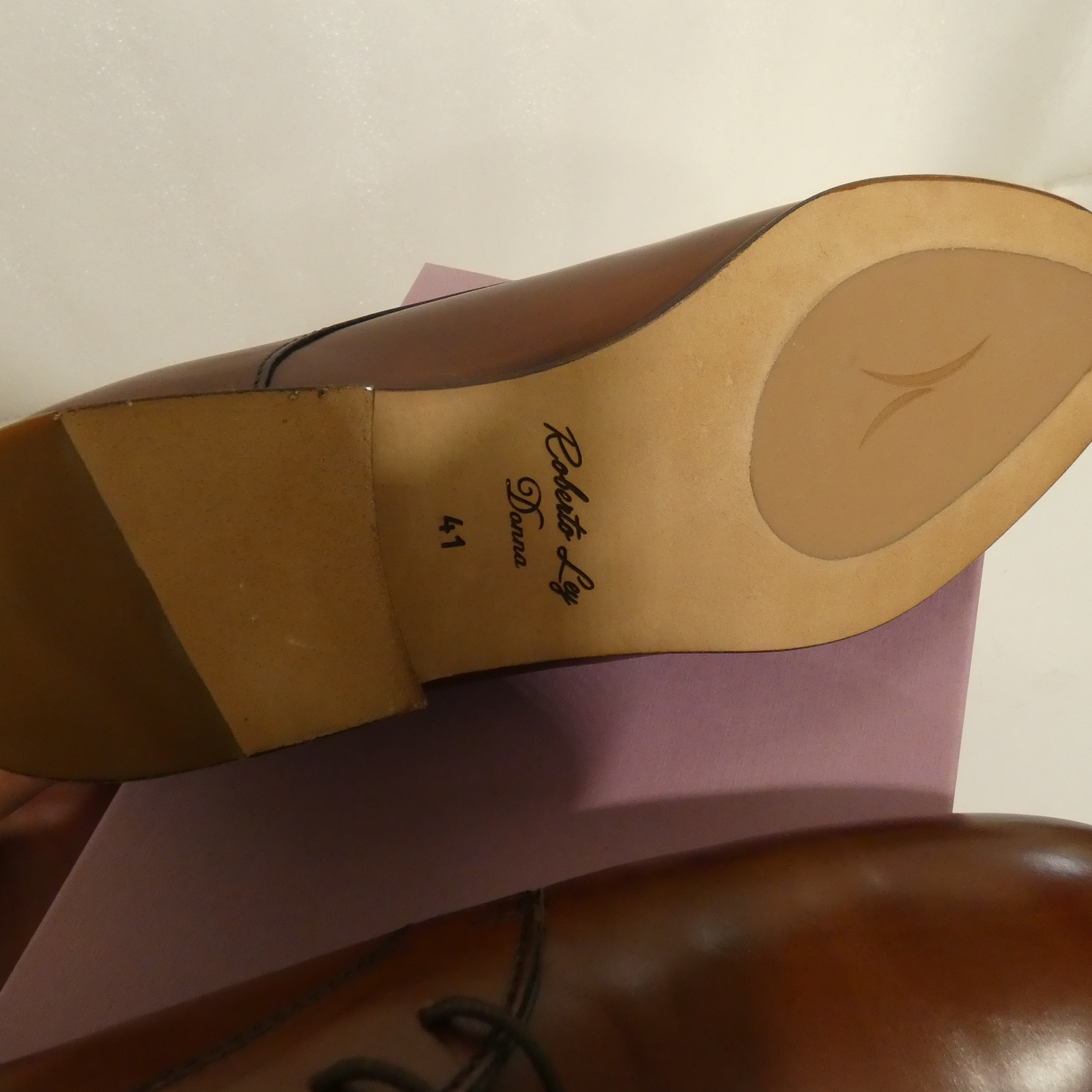 Mocassins femmes Roberto Ley Donna en cuir marron - P41  - Vue 4 - 