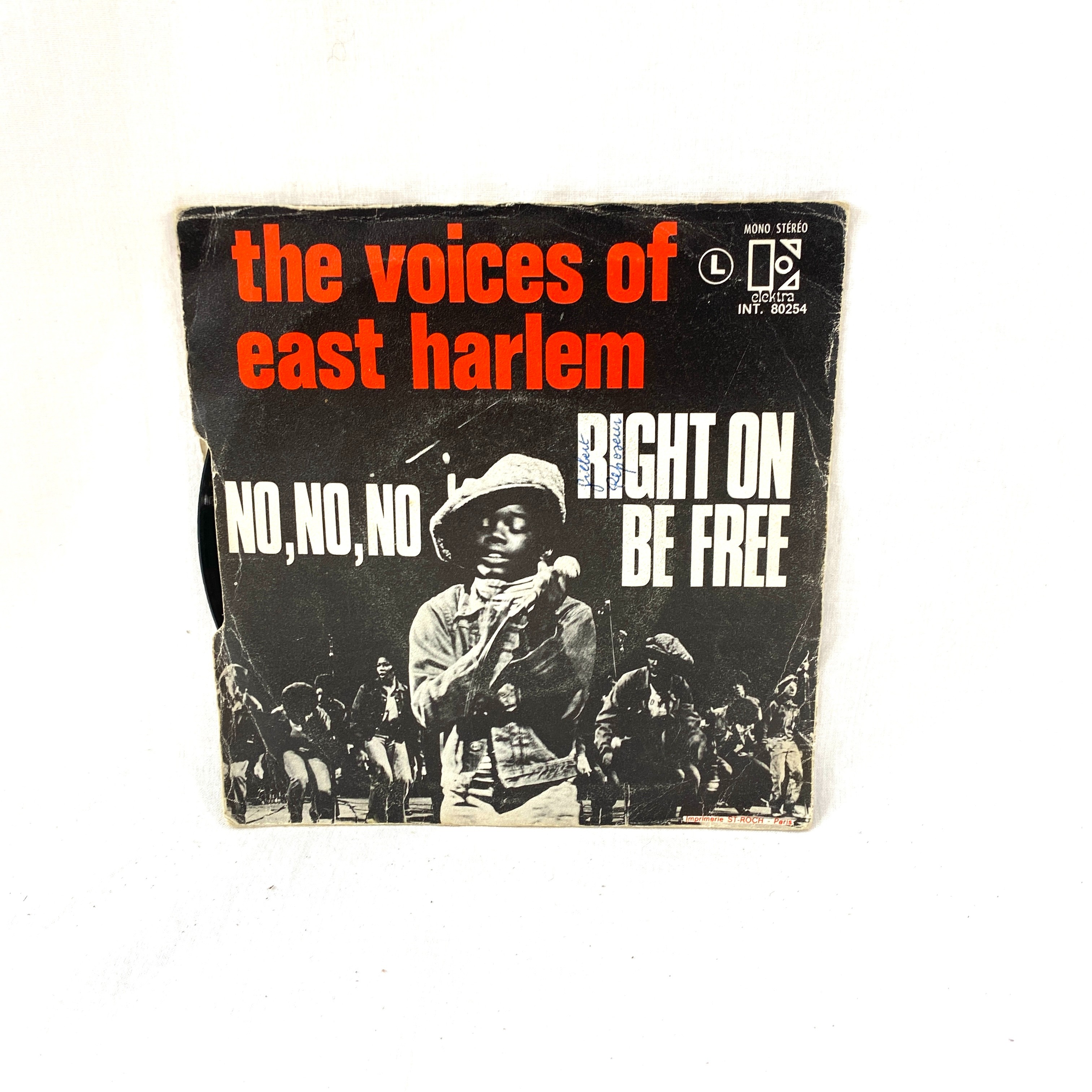 Vinyles 45 T - The voices of east Harlem - No,no,no et Right on be free - Bon état sur Label Emmaüs