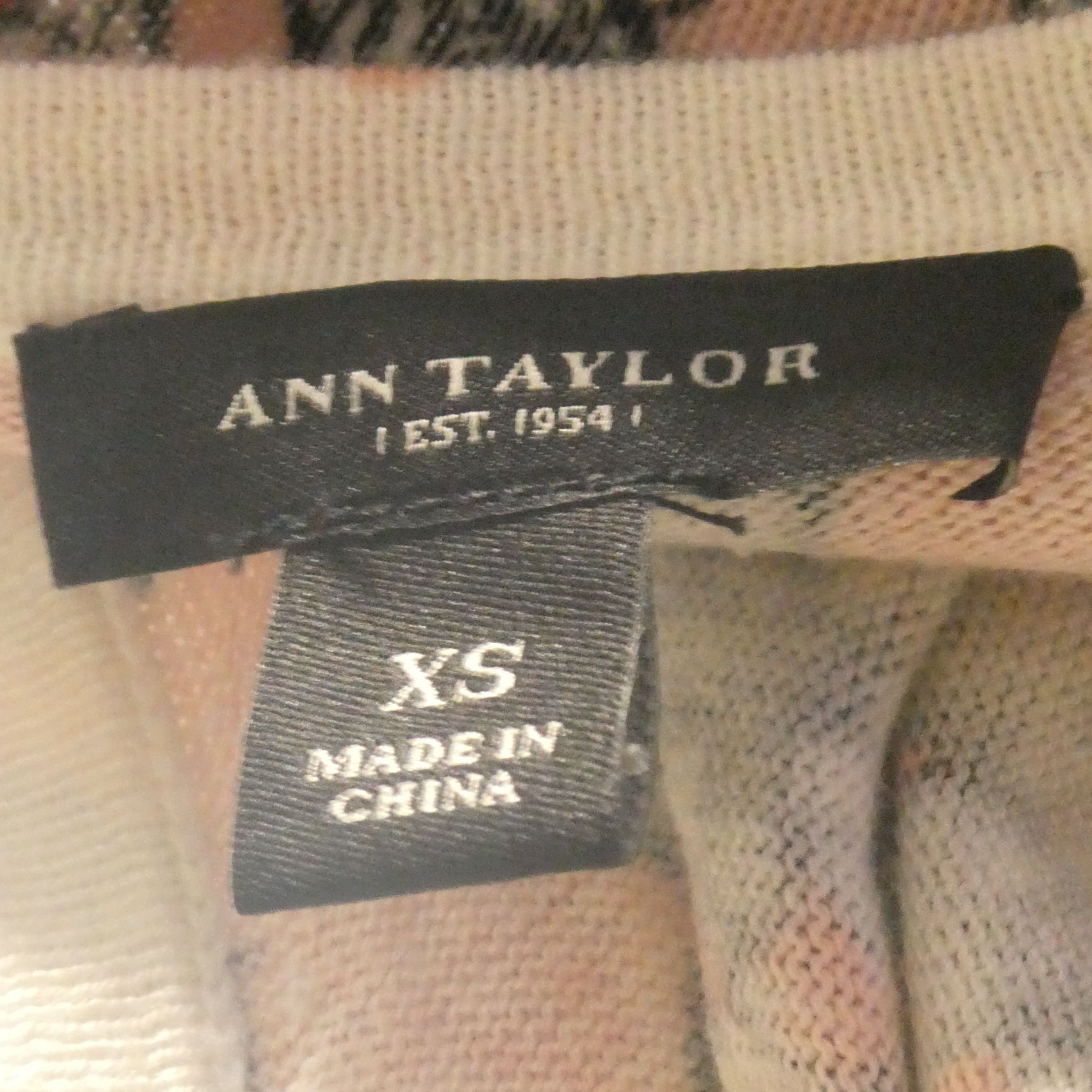 Ann Taylor Cardigan rose pastel à motif noir et blanc en coton et rayonne - Taille XS - Photo 4
