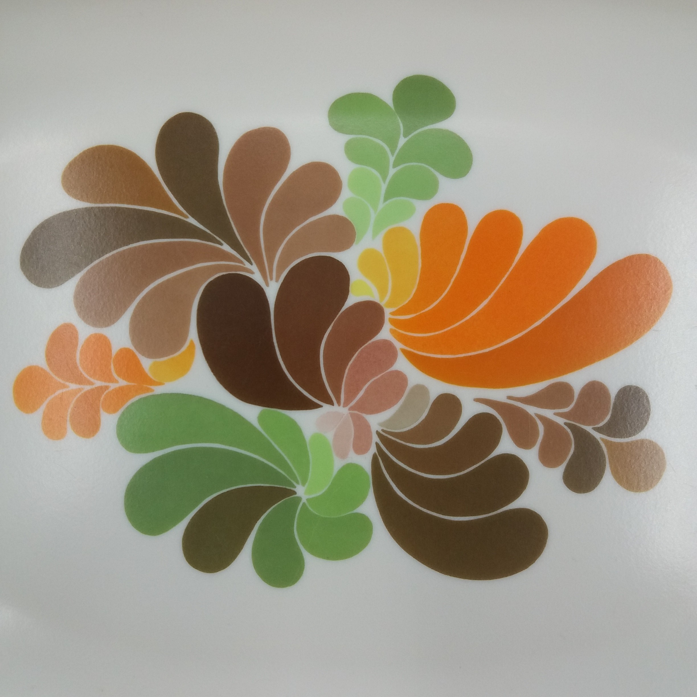 Plat rectangulaire en mélamine. Motif vintage 60’70’. MIFLEX. - Bon état - Photo 3