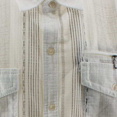 Chemise blanche imprimée rayures - Homme - Max Men - Taille L Comme neuf - Vue 4 - 