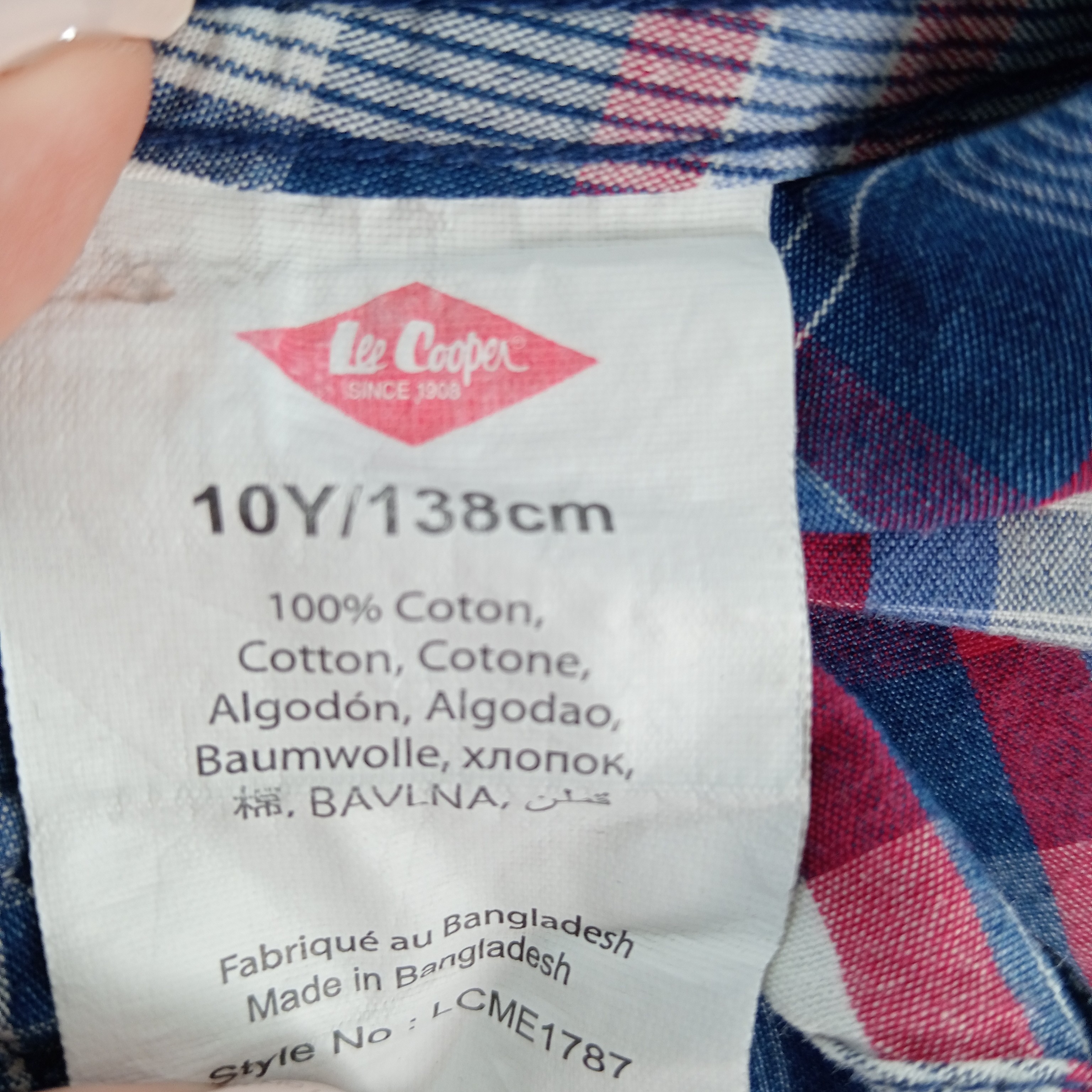 Chemise enfant garçon de la marque Lee Cooper col classique manches longues à carreaux de couleur bleu taille 138 cm (10 ans) - Photo 7