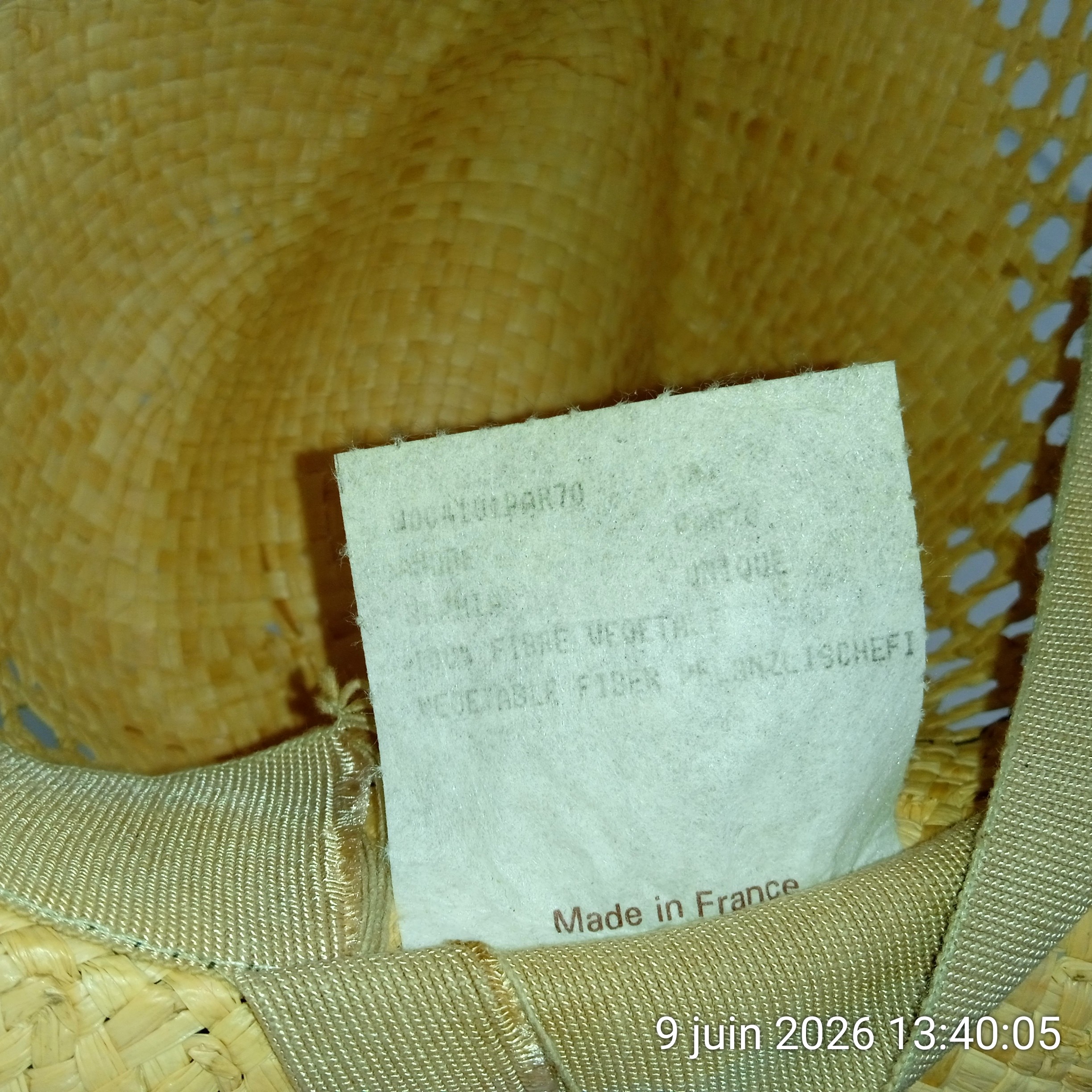 Chapeau Crambes Made in France tressée en fibre végétale T. 57 Bon état - Vue 7 - 
