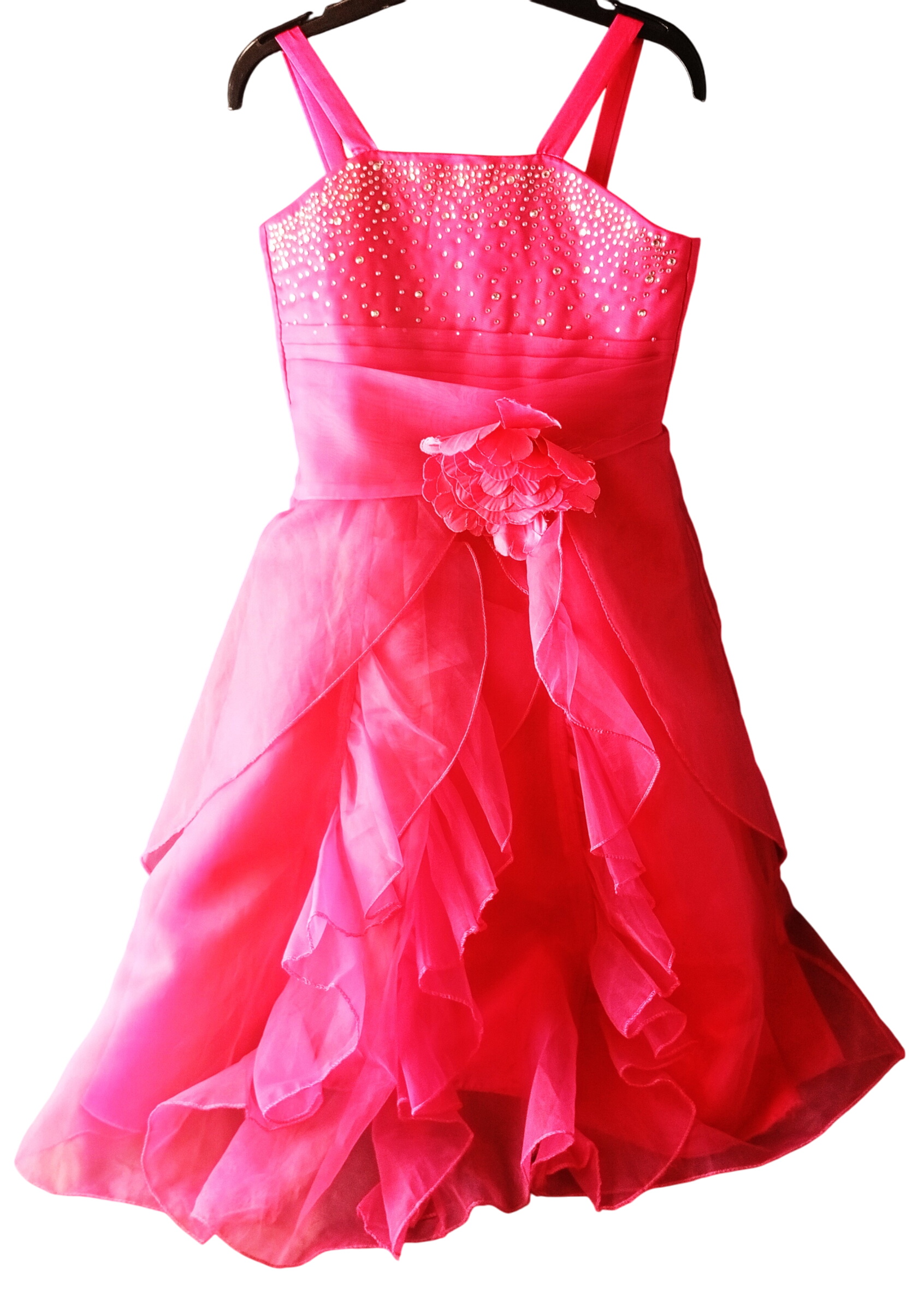 Robe de soirée rose fuchsia scintillante pour fillette- Taille 2 ans- Idéale cérémonie/ Mariage - Photo 0