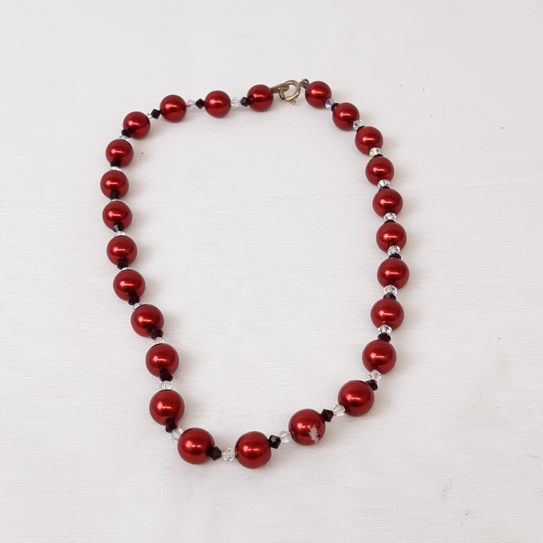 Collier et bracelet en perles de verre et cristal tchèque Bon état - Vue 3 - 